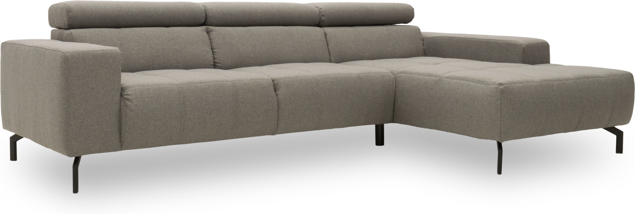 Domo Sofa »Cunelli« mit Longchair (davorstehend rechts, 292x175cm, Silber)