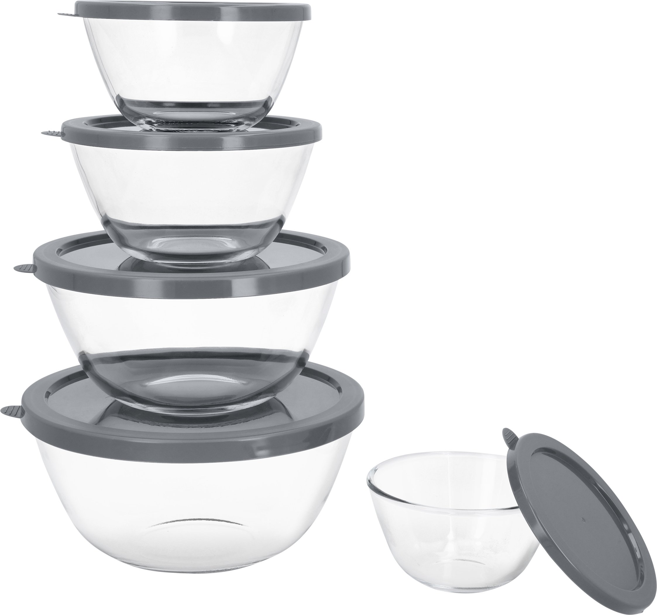 SILVERCREST® Schalen-Set Glas 5-tlg. (Transparent)