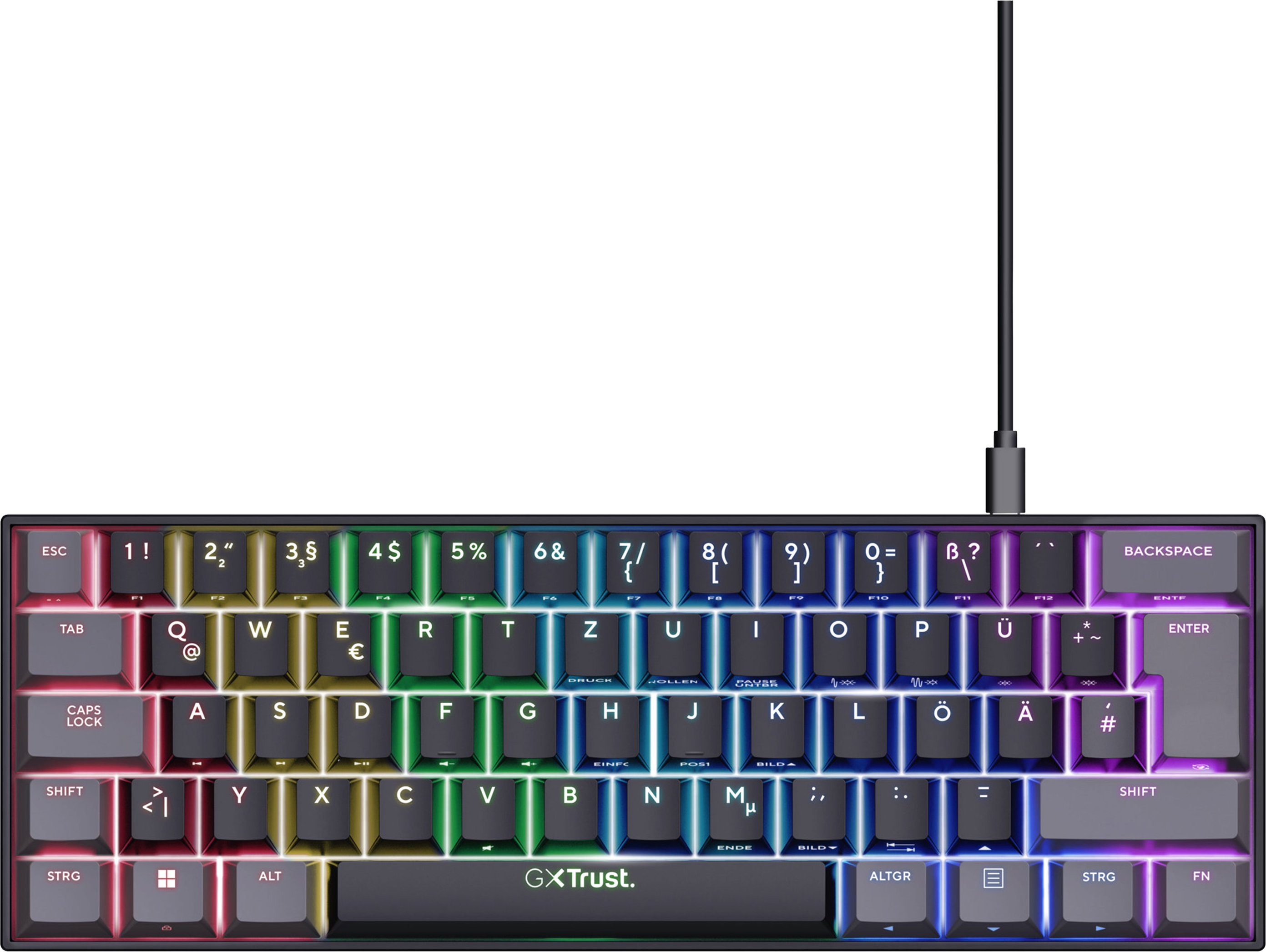 Trust GXT 867 Acira 60 % mechanische Mini-Gaming-Tastatur
