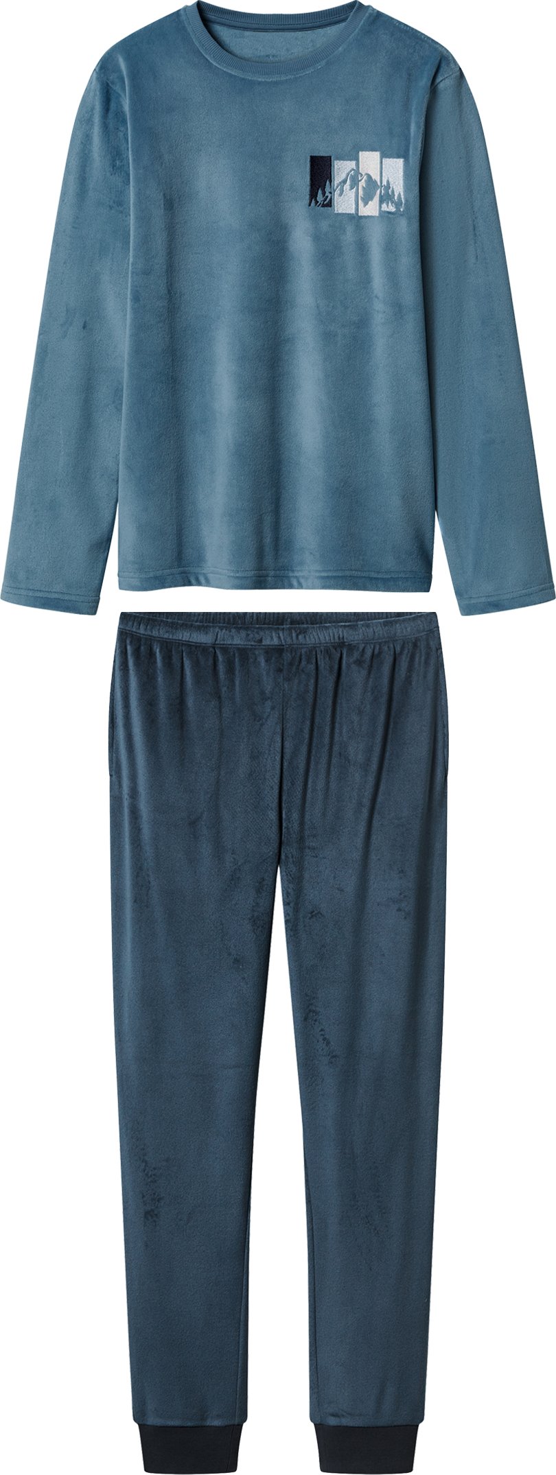 Thumbnail - esmara® Kinder Plüsch-Pyjama (petrol/navy, 134/140)