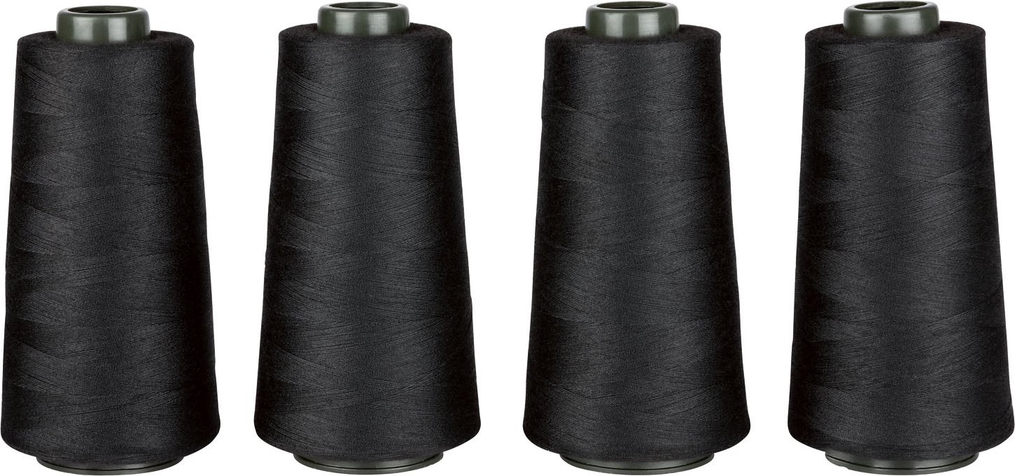 crelando® Overlock Nähgarnspule 2.500m 4er (Schwarz)