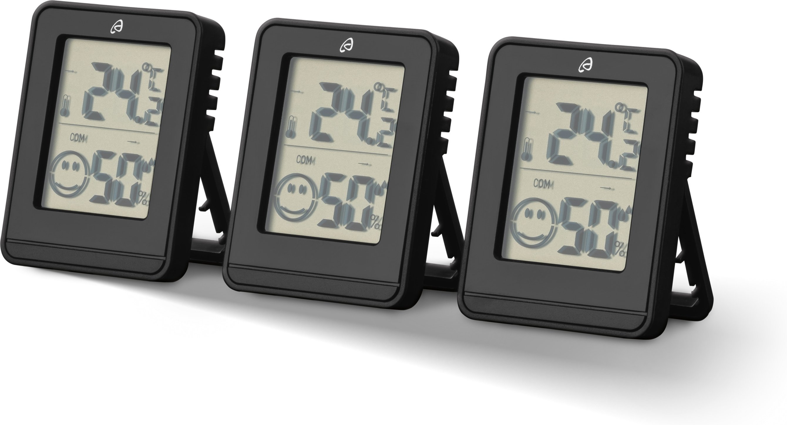 AURIOL® Thermo- Hygrometer 3-Teilig (Schwarz)