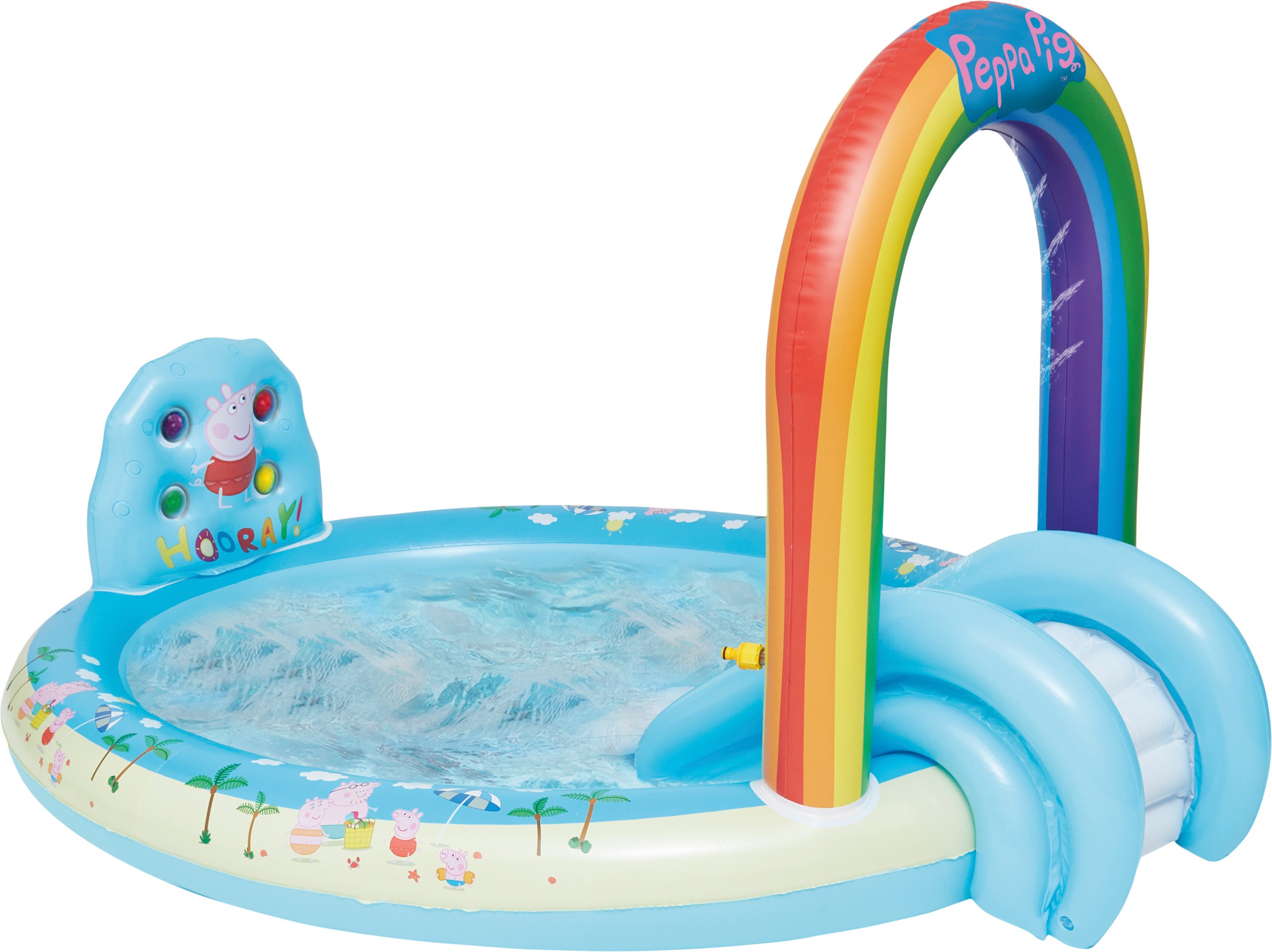 Peppa Pig Playpool, mit Rutsche, Regenbogensprinkler und Spielelementen