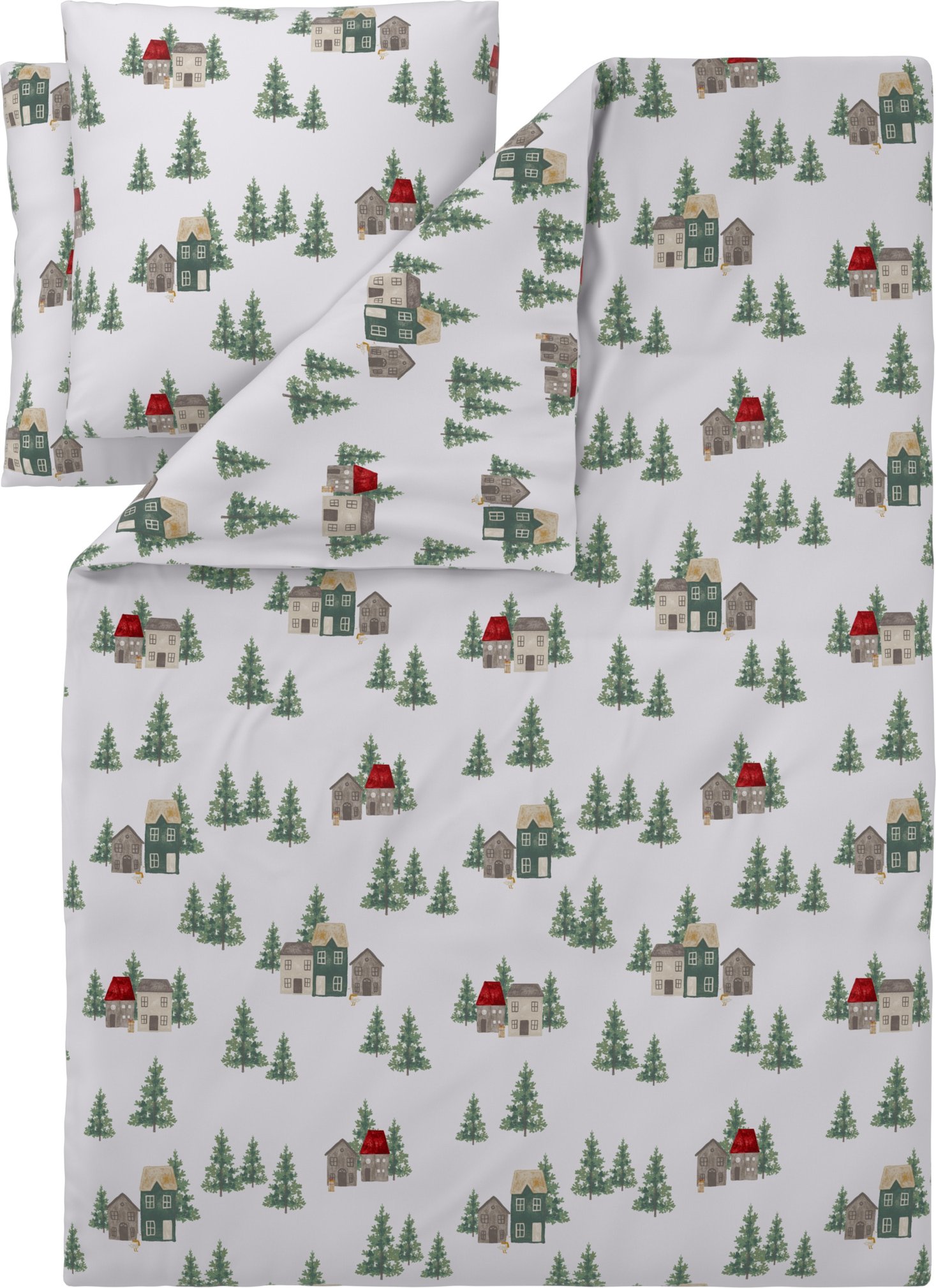 LIVARNO® Bettwäsche CVC Feinbiber, 200 x 220 cm (Häuser)