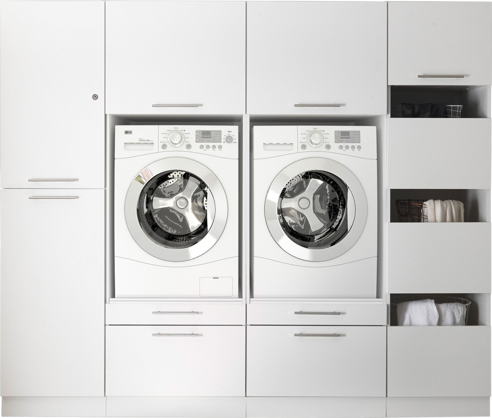 Respekta Hauswirtschaftsraum Konzept Sets (2xWaschm.-/Wäsche-/Hochschr., 234,8 cm)