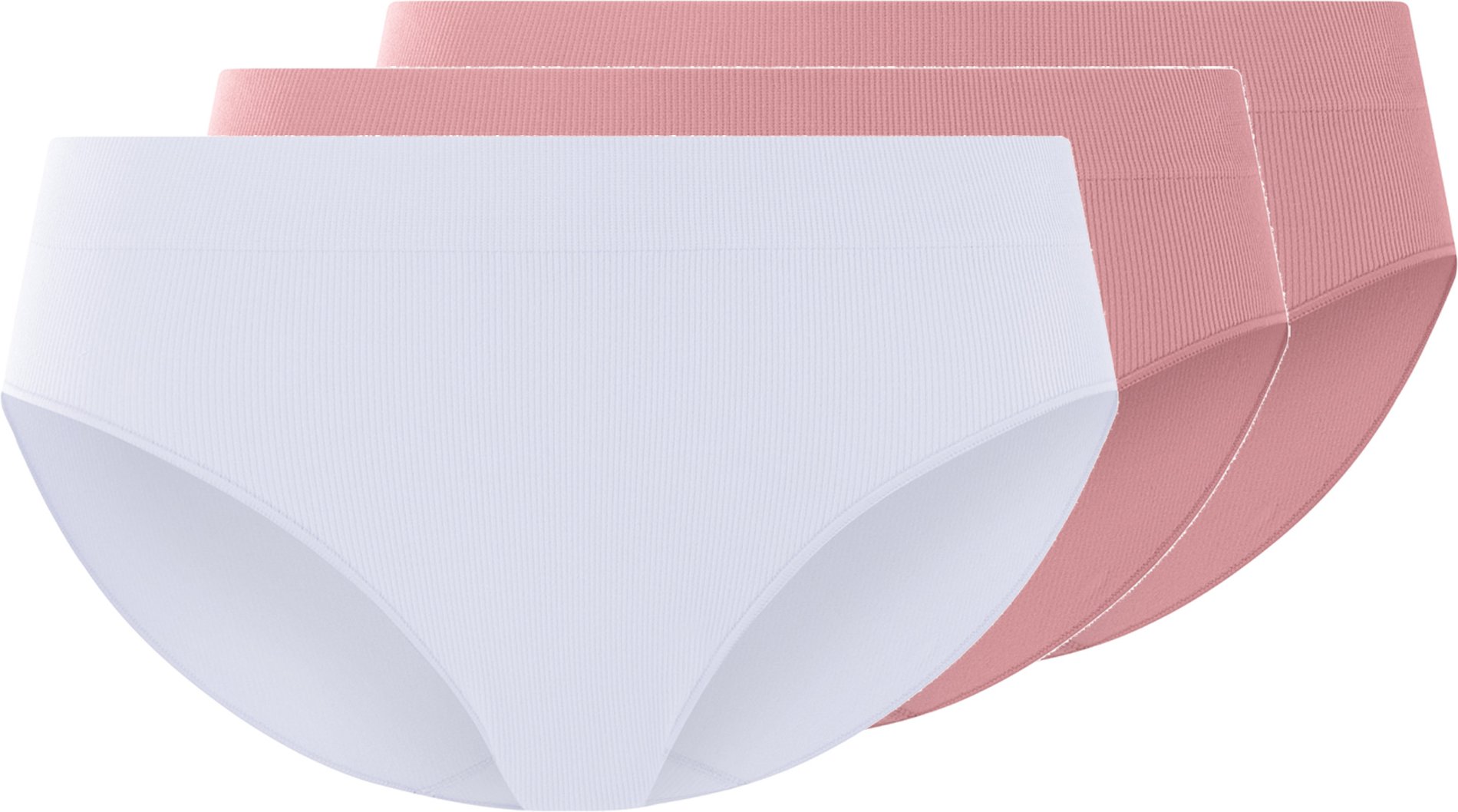 Thumbnail - esmara® Damen Slip Rippe seamless 3 Stück (pink/weiß, M(40/42))