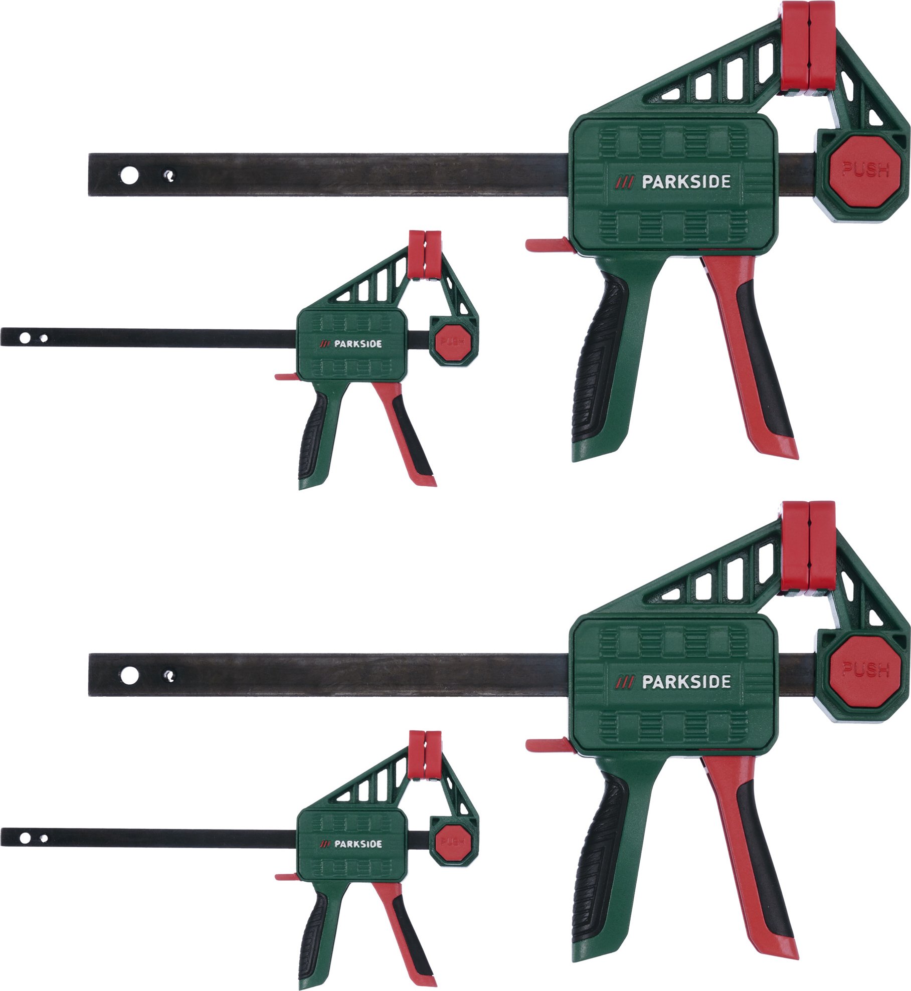 PARKSIDE® Schnellspannzwingen (4er Set - Größe M/S)