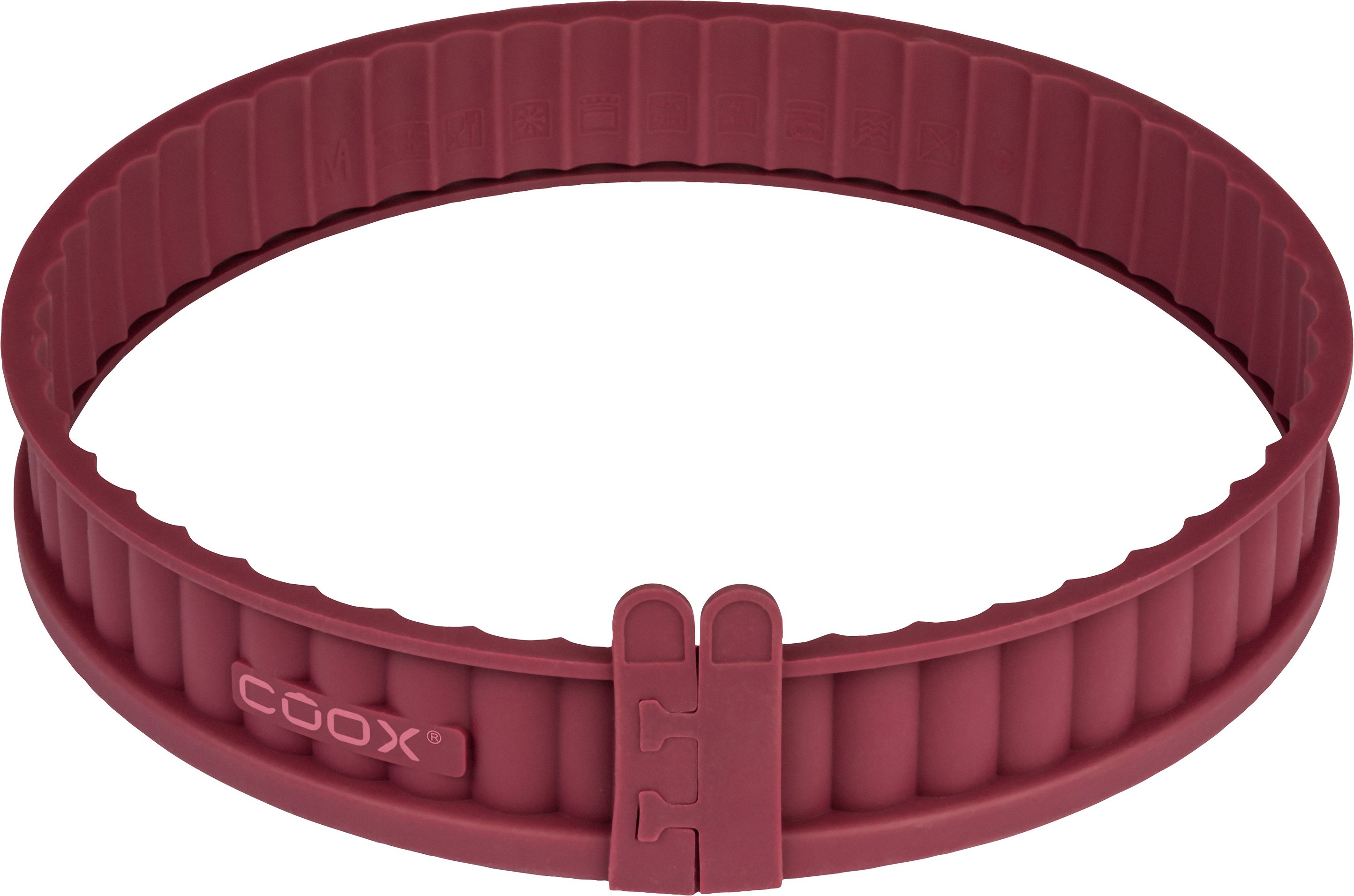 Coox Silikon-Quicheform mit Glasboden (Rot)