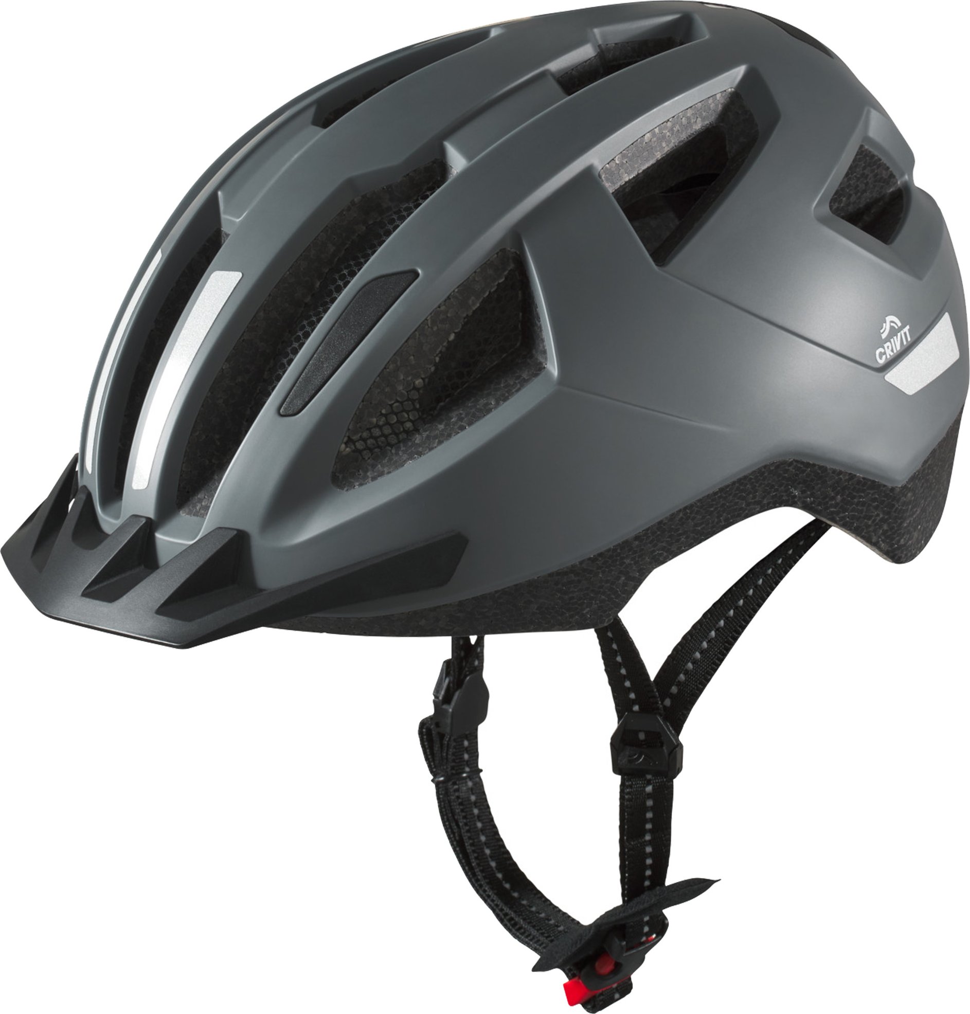 Thumbnail - CRIVIT Fahrradhelm mit LED-Rücklicht (Grau, L/XL)