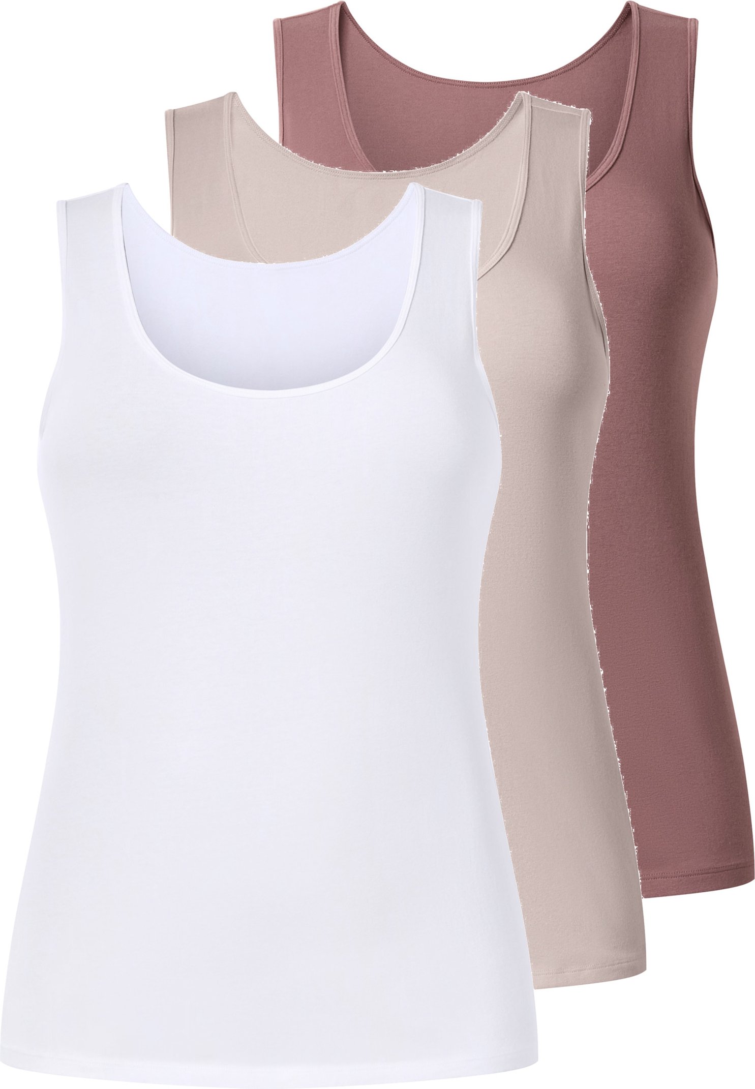 esmara® Damen Achselhemd 3 Stück (Pink/Weiß, XXL(52/54))