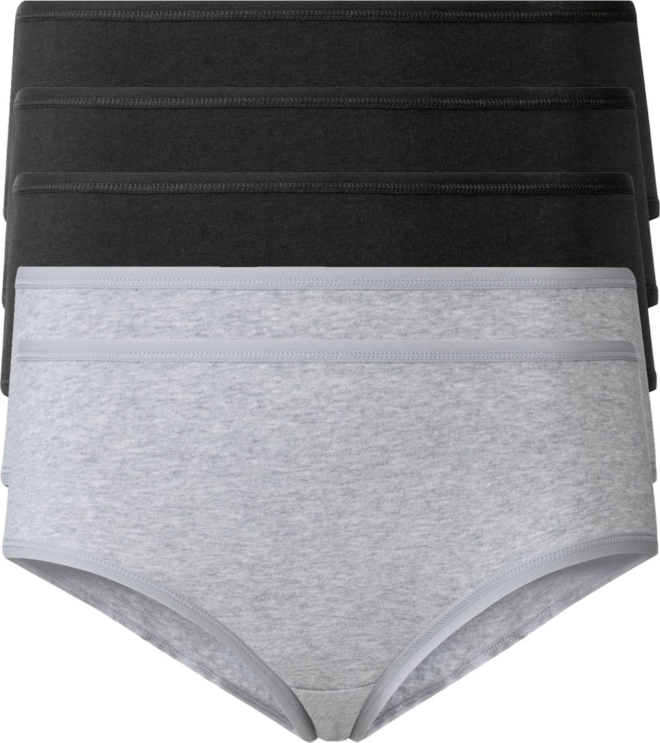 Thumbnail - esmara® Damen Hipster, 5 Stück (XS(32/34), schwarz/grau)