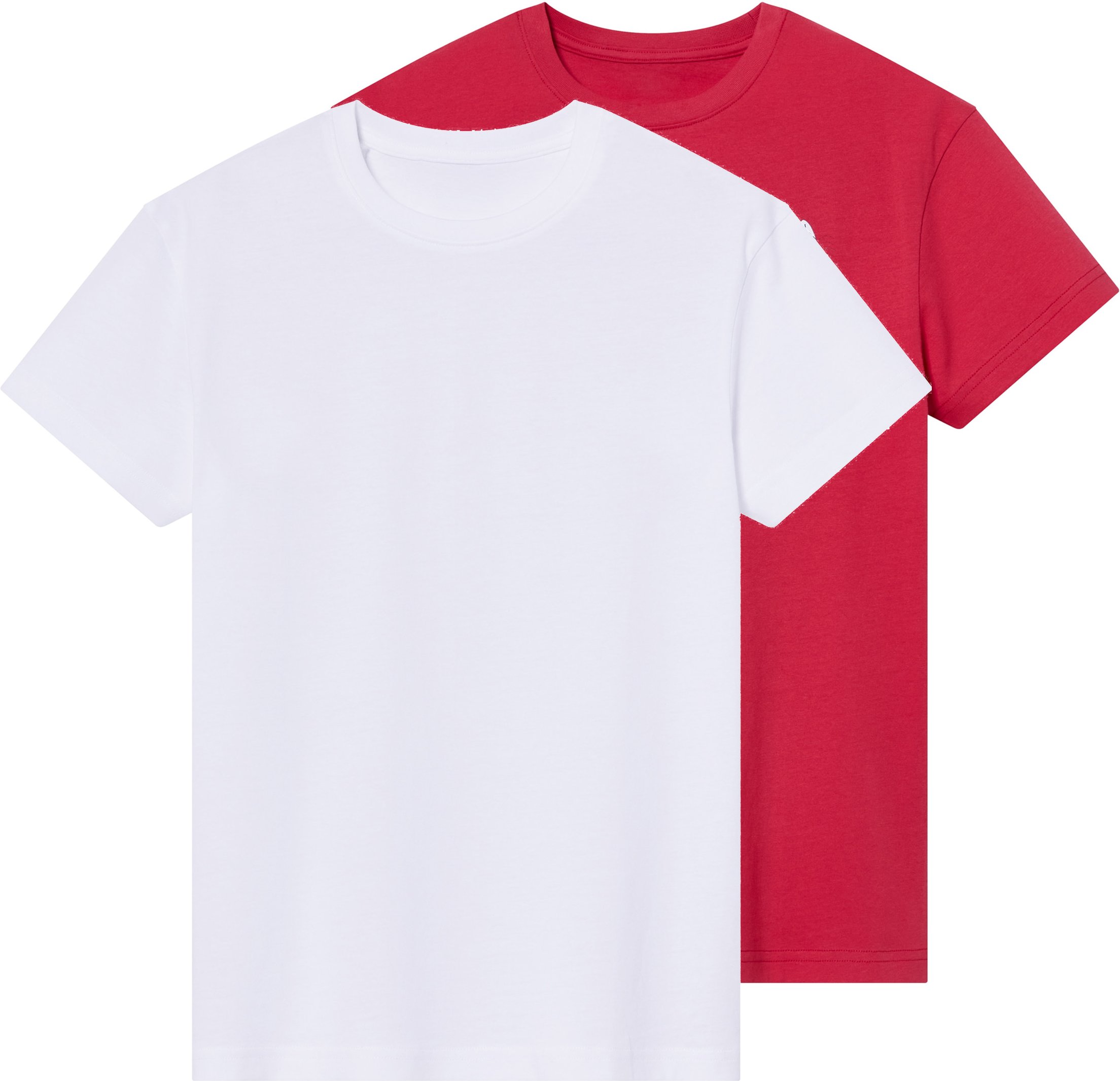 Thumbnail - pepperts!® Kinder Jungen T-Shirt, 2 Stück (weiß/rot, 146/152)