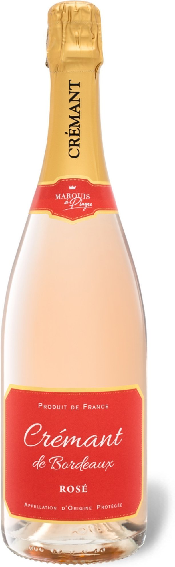 Marquis de Plagne Crémant de Bordeaux AOP Rosé brut, Schaumwein - Mindestbestellmenge 6