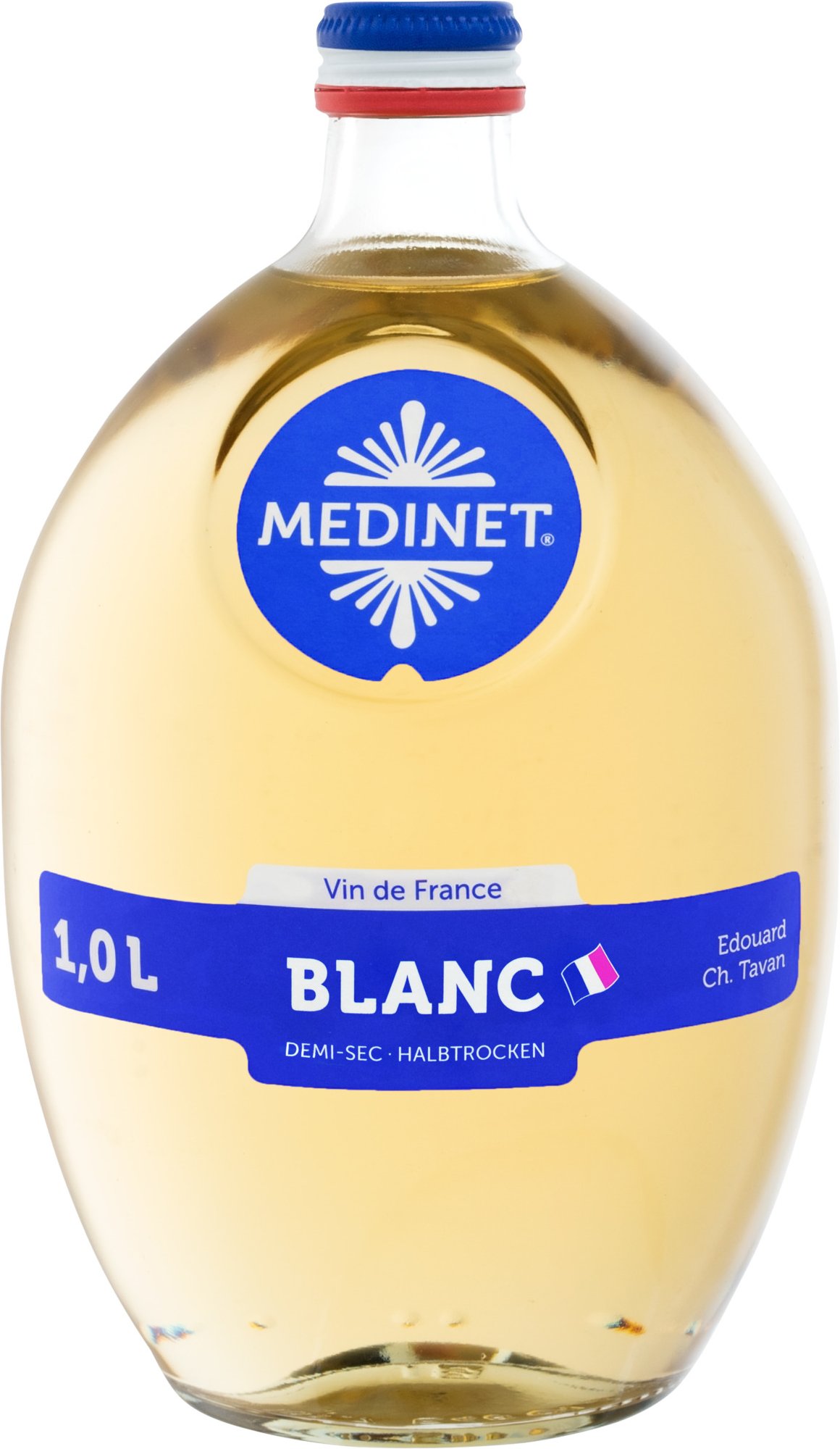 Medinet Blanc halbtrocken, Literflasche, Weißwein