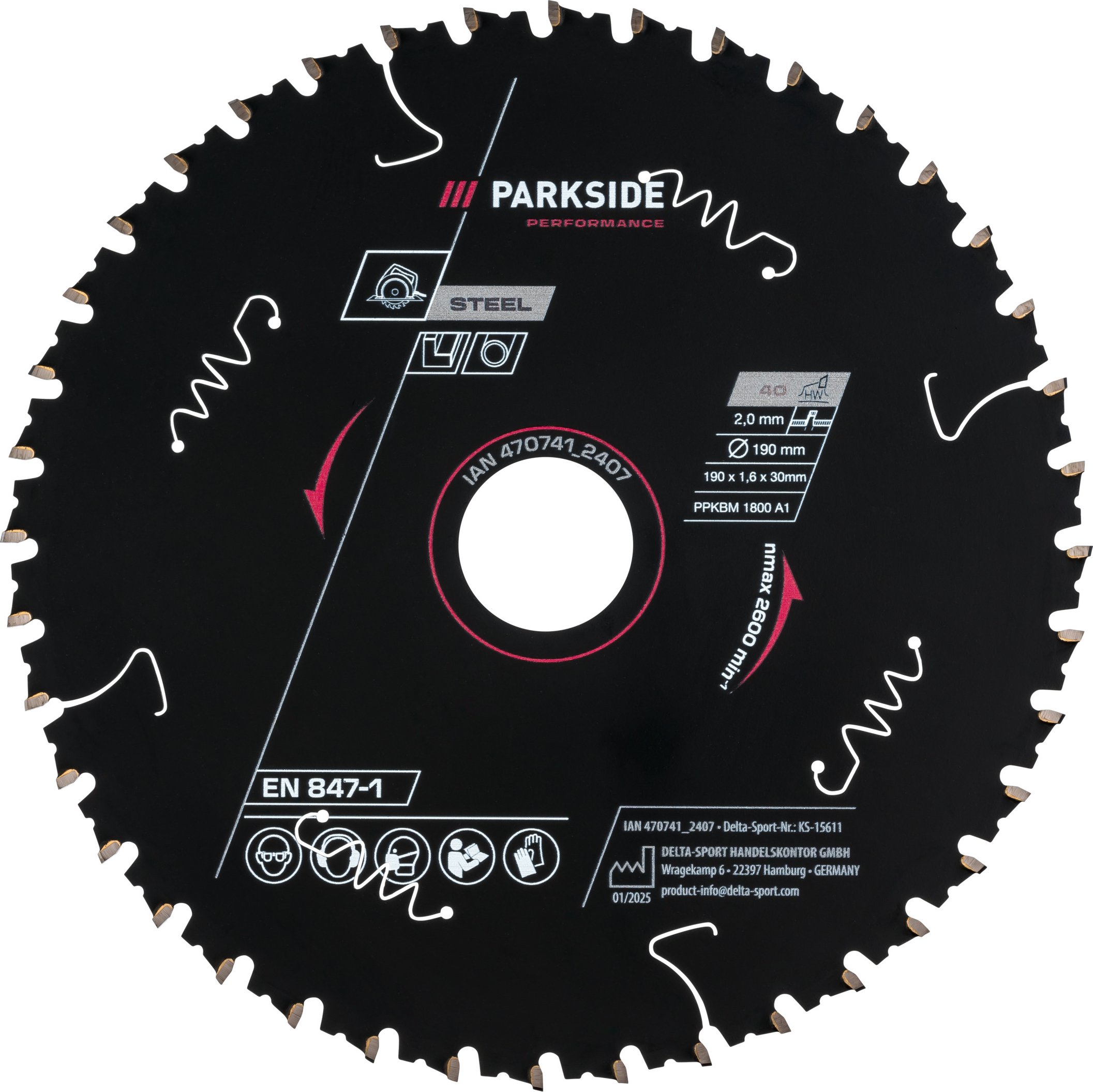 PARKSIDE PERFORMANCE® Kreissägeblätter 190 mm (Stahl)