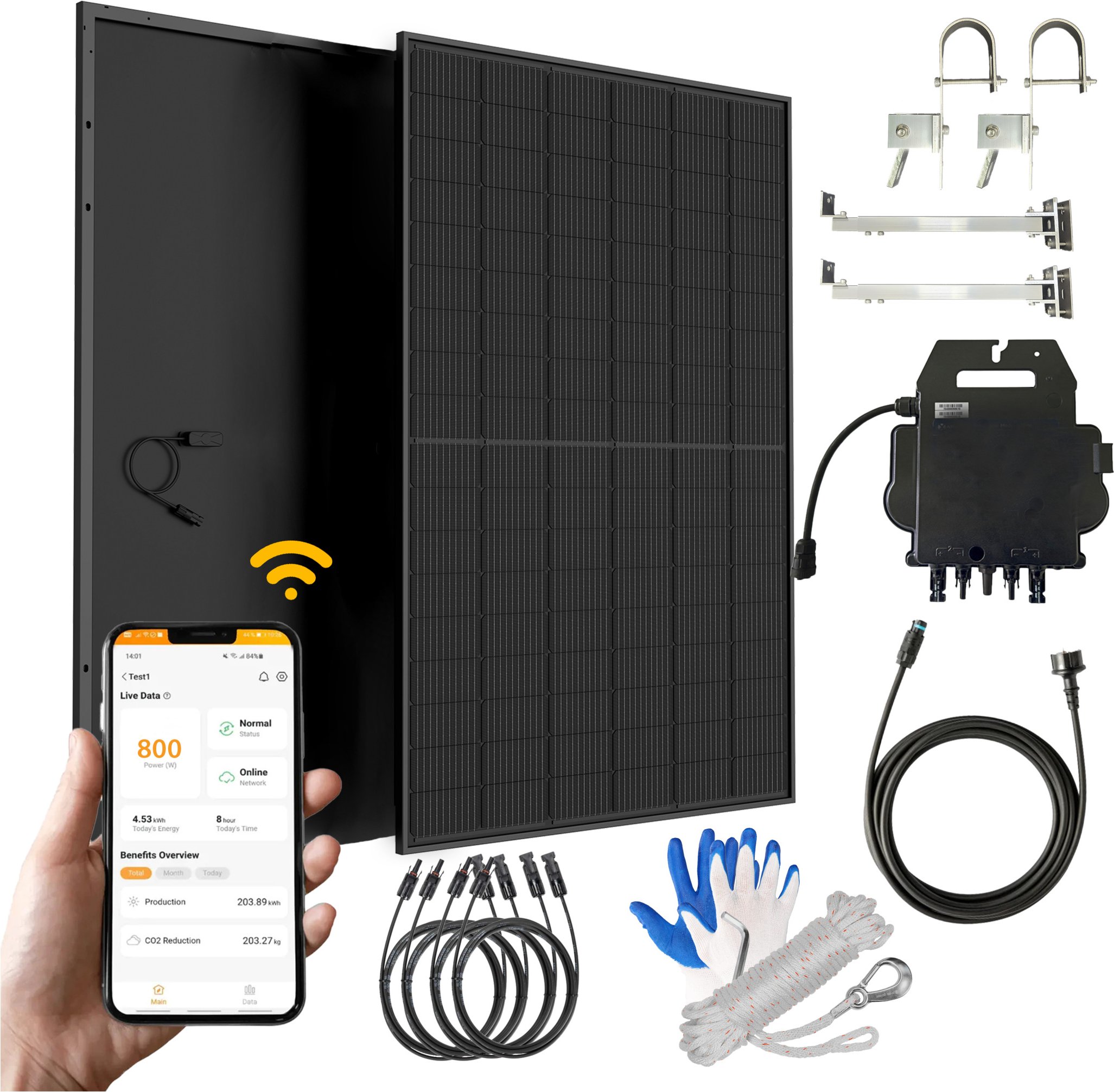 VALE Balkonkraftwerk All In One, 830 Wp / 800 W Balkonkraftwerk