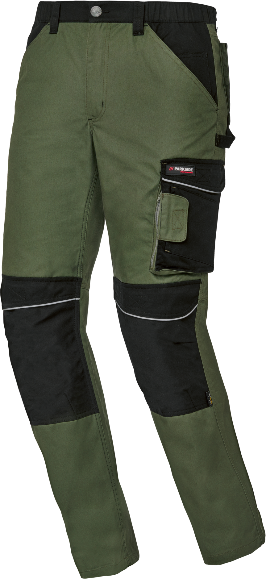 Thumbnail - PARKSIDE PERFORMANCE® Herren Arbeitsbundhose, mit CORDURA® Knieverstärkung (grün/schwarz, 54)