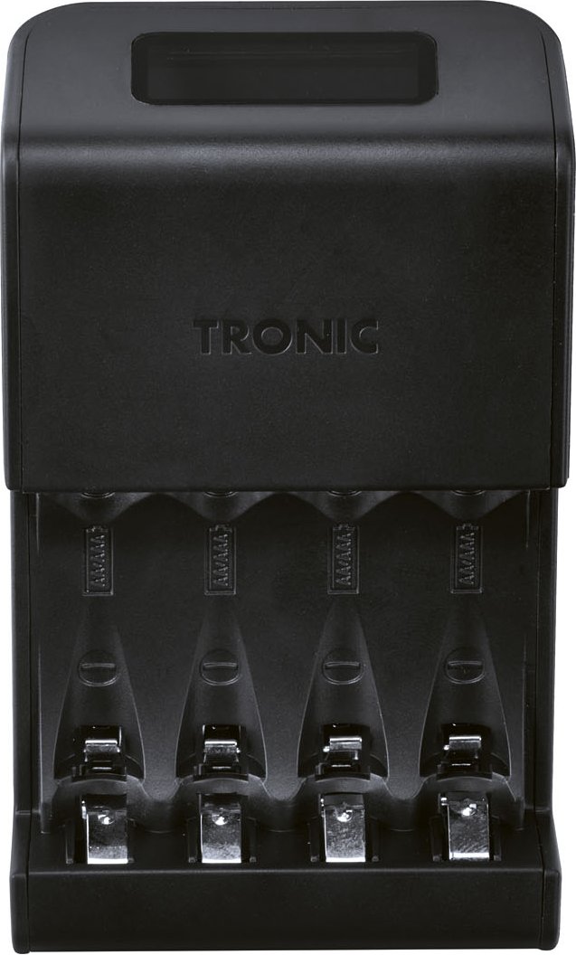 TRONIC® Akku Ladegerät mit LCD Ladeanzeige TRC 4 B2 (Ladegerät inkl. 4 x AA Akkus)