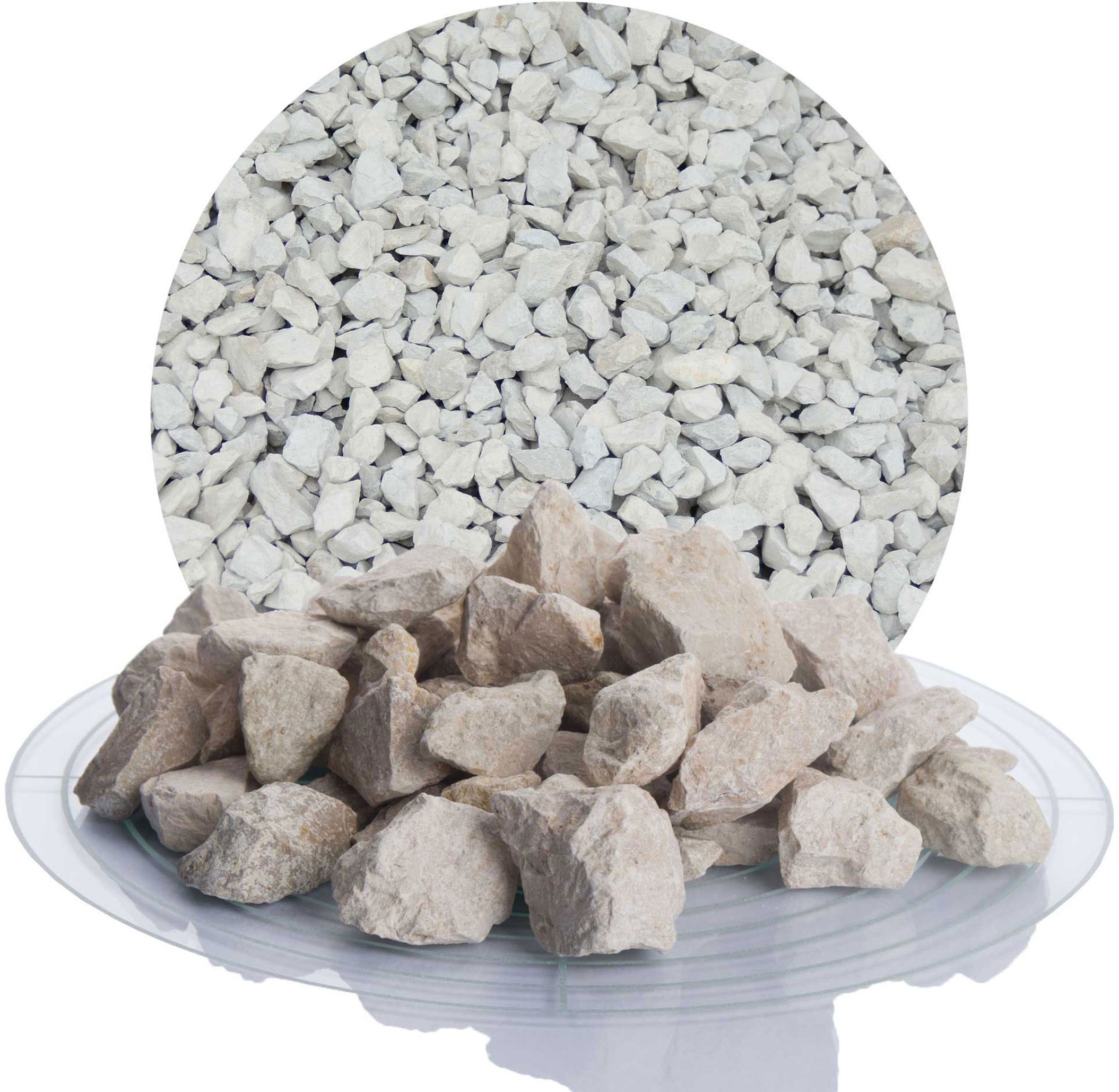 Schicker Mineral Kalk Ziersplitt (16-32 mm, 25 kg, Beige)