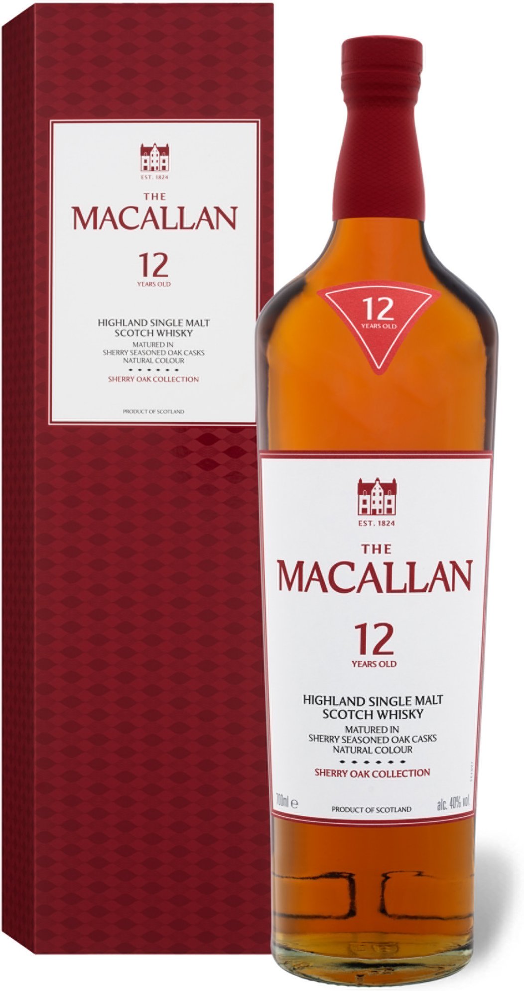The Macallan Highland Single Malt Scotch Whisky Sherry Oak Cask 12 Jahre 40% Vol