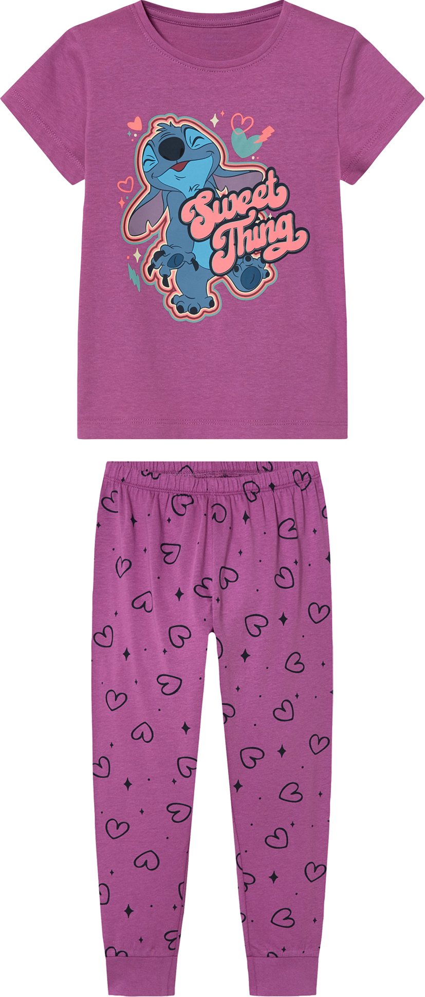 Thumbnail - Klienkinder Mädchen Pyjama kurz /lang (Stitch, 110/116)