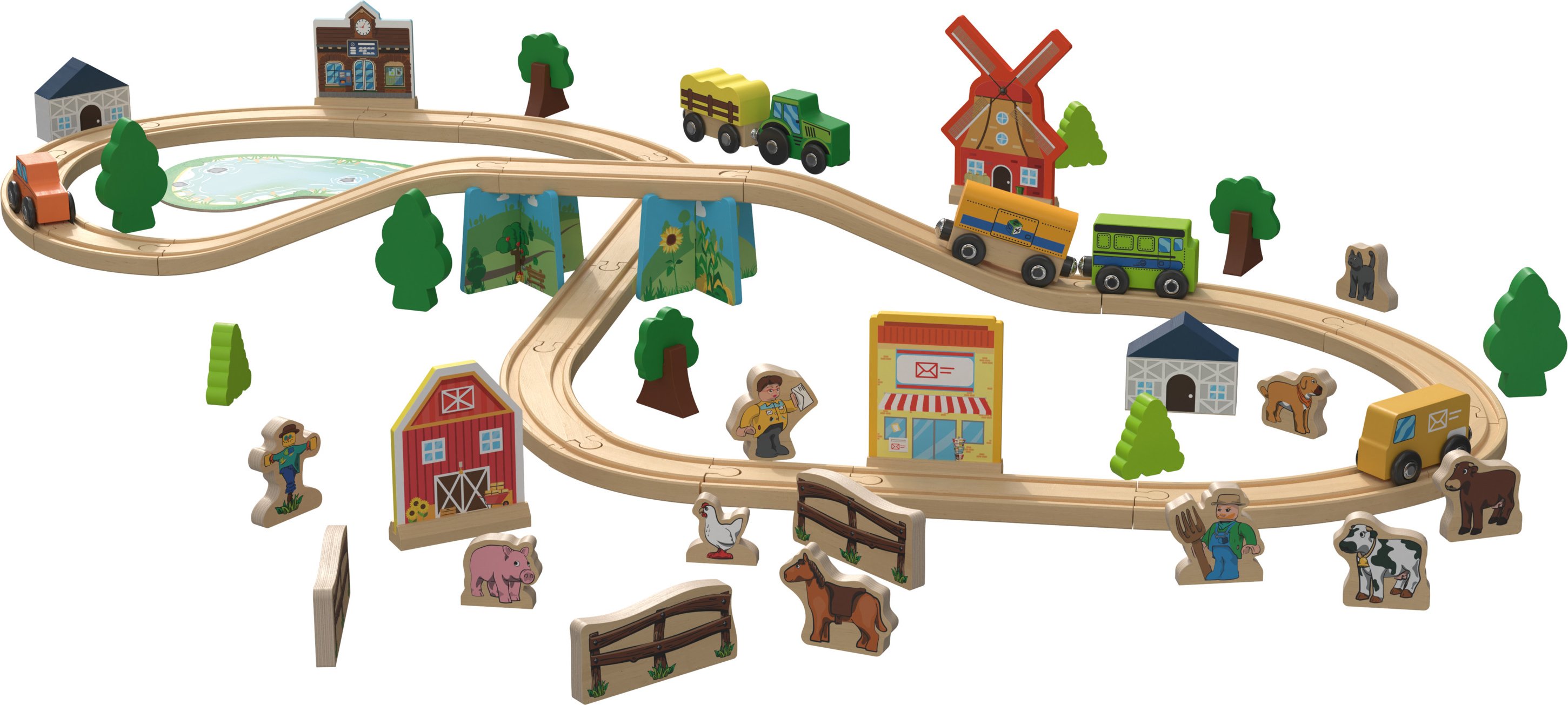 Thumbnail - lupilu® Holzeisenbahn-Set »Farm / Dinosaurier« (Bauernhof-Set)