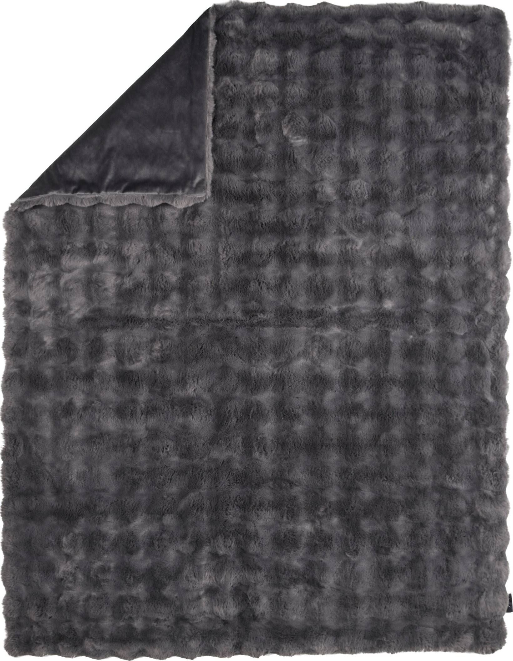 Kuscheldecke Fake Rabbit Fur 130 x 170 cm (Anthrazit)