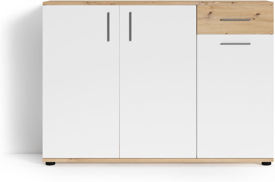 byLIVING Kommode Jakob (weiß / Artisan Eiche)