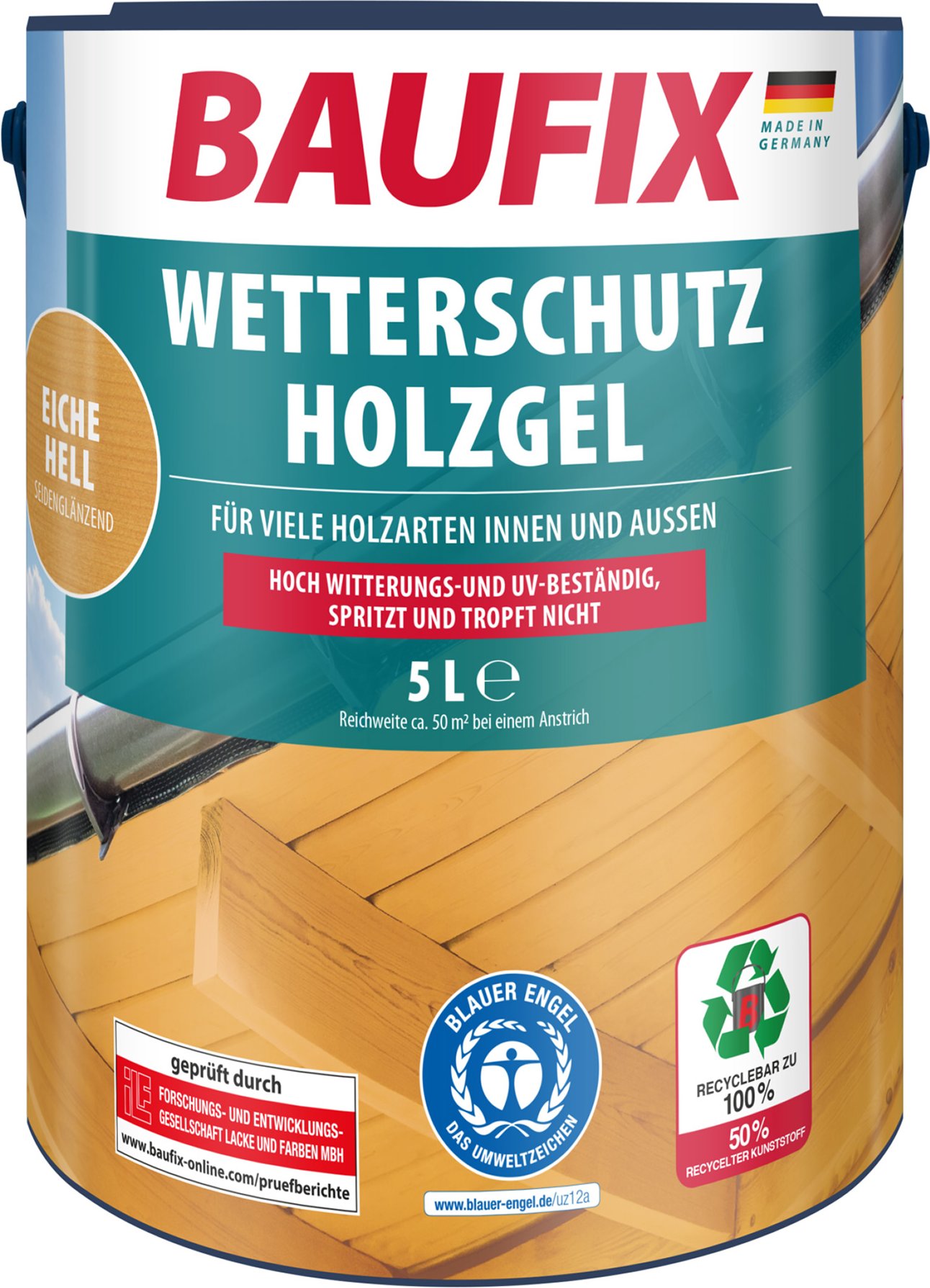 Thumbnail - BAUFIX Wetterschutz-Holzgel, 5 Liter (Eiche hell)