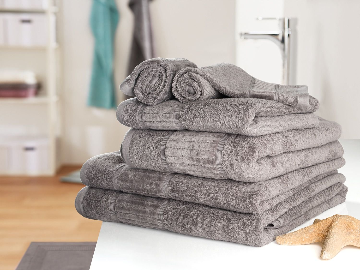 Gözze Handtuch Bio 50 x 100 cm (Silber)