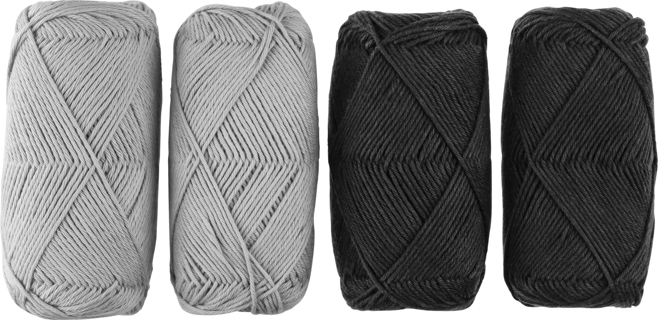 crelando® Baumwollgarn-Set 4 x 50 g (grau/schwarz)