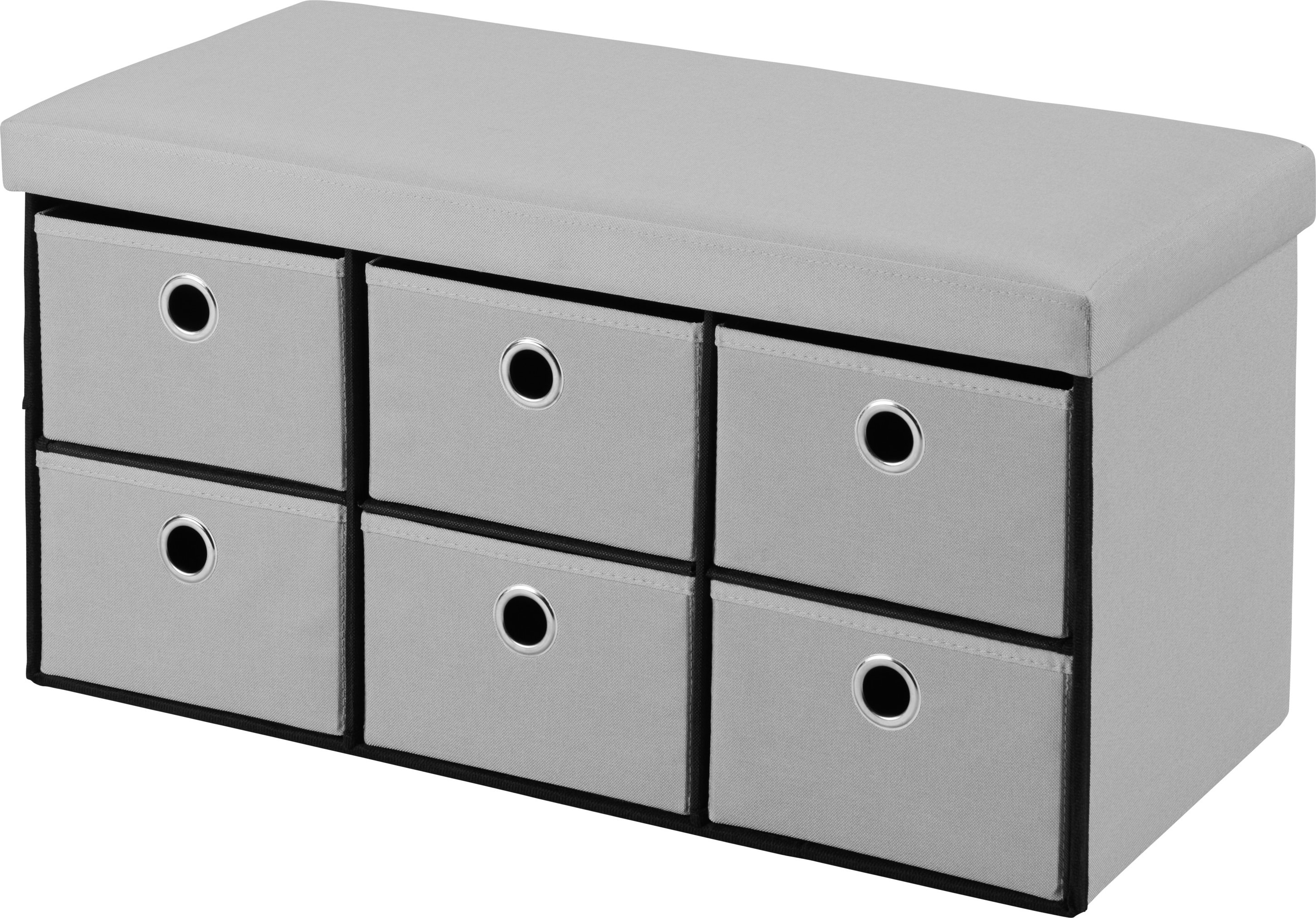 LIVARNO® Sitzbank faltbar mit 6 Fächern (Hellgrau)