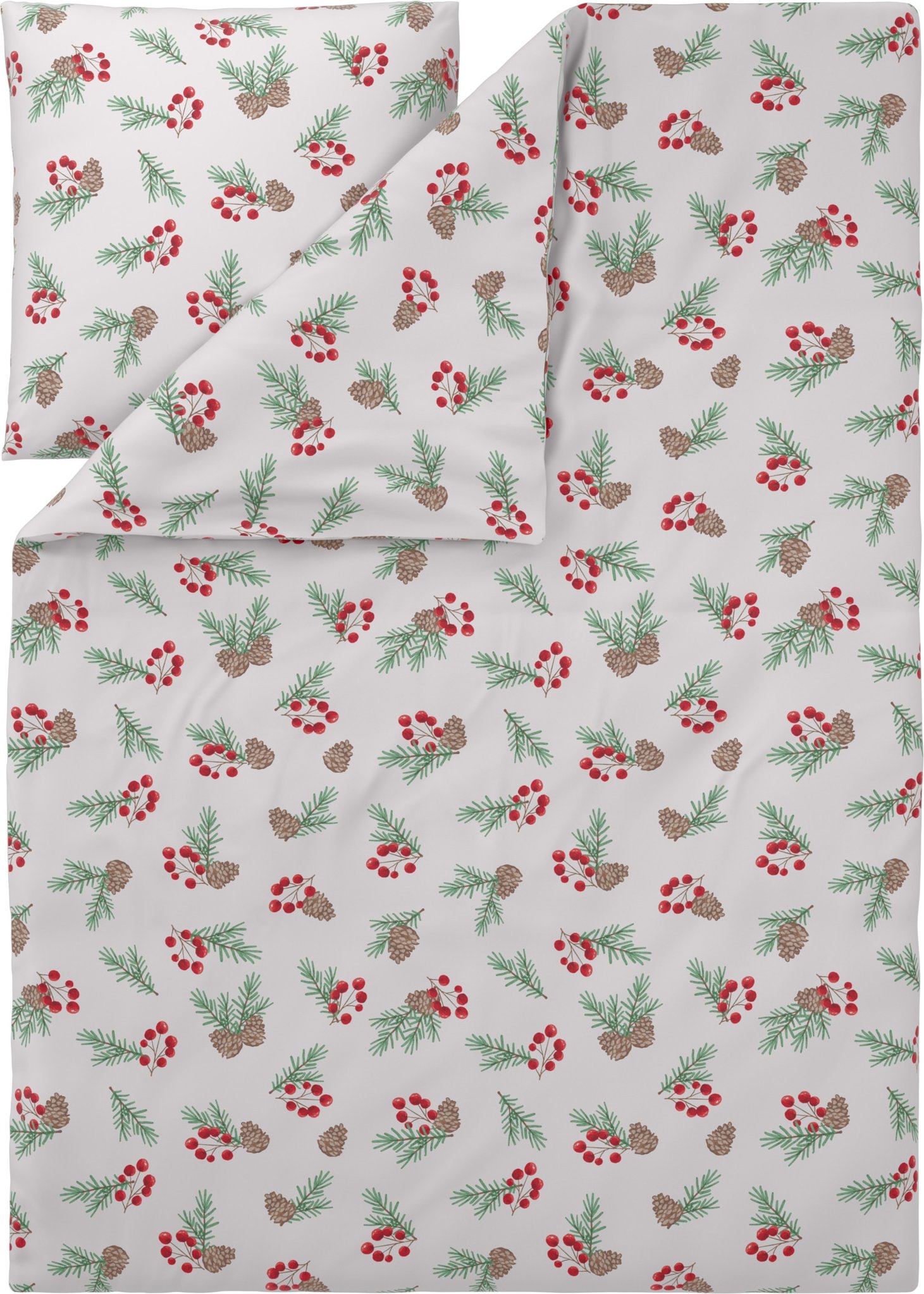 LIVARNO® Feinbiber-Bettwäsche, 135 x 200 cm (Tannenzweige)