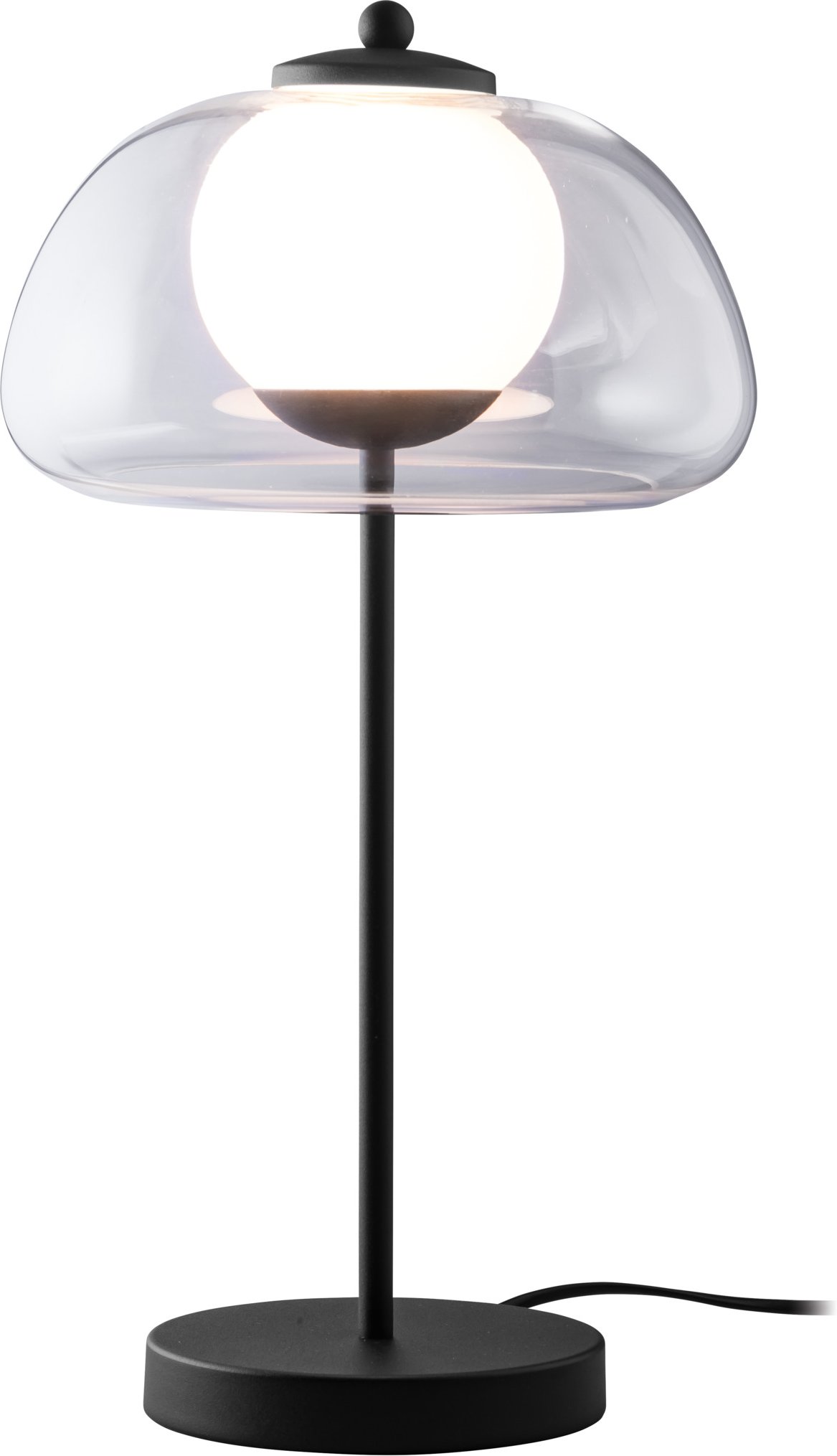 LIVARNO home LED-Tischleuchte, Lampenschirm aus hochwertigem Glas (Transparent)