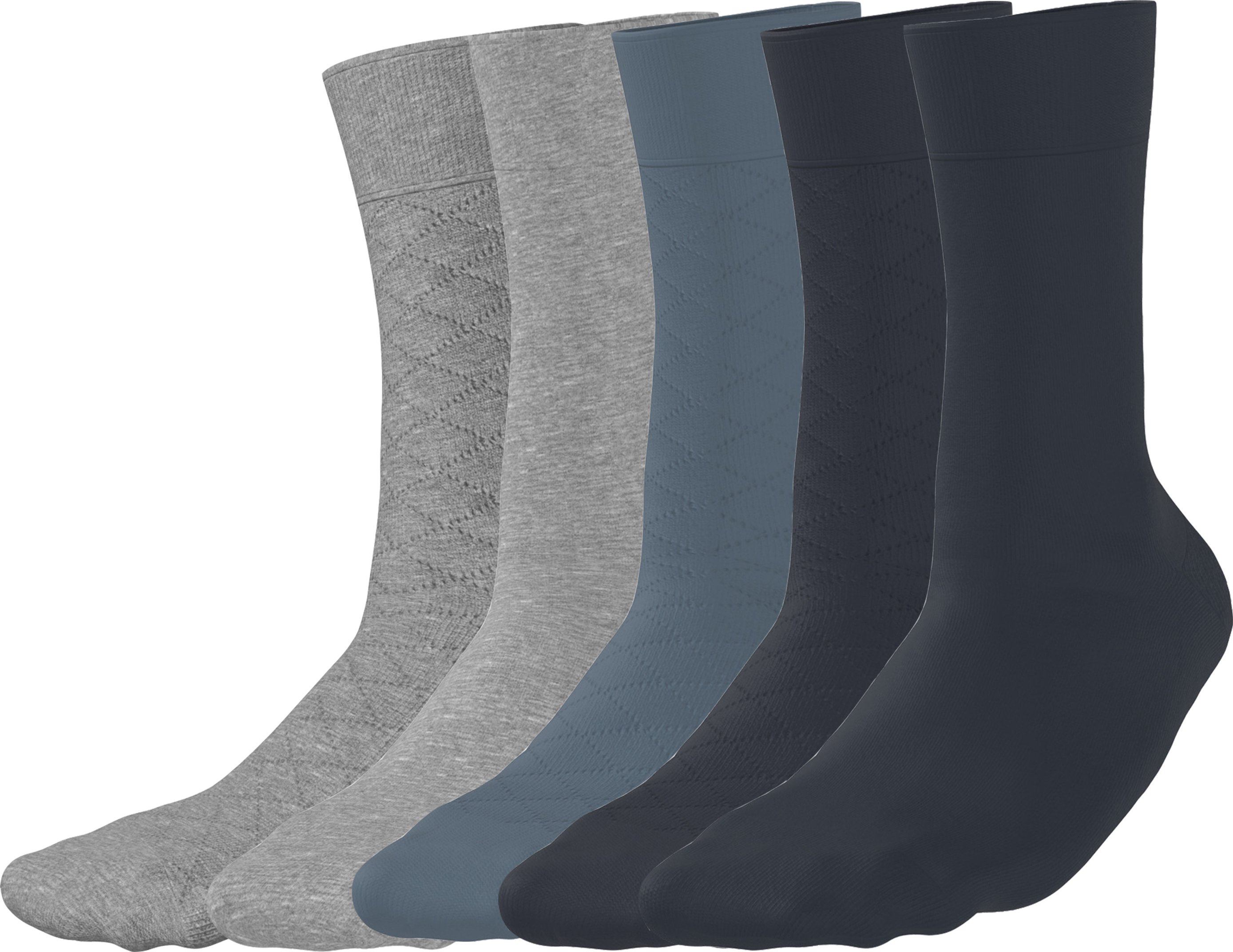 esmara Men Herren Socken 5er (grau/blau/navy, 43-46)