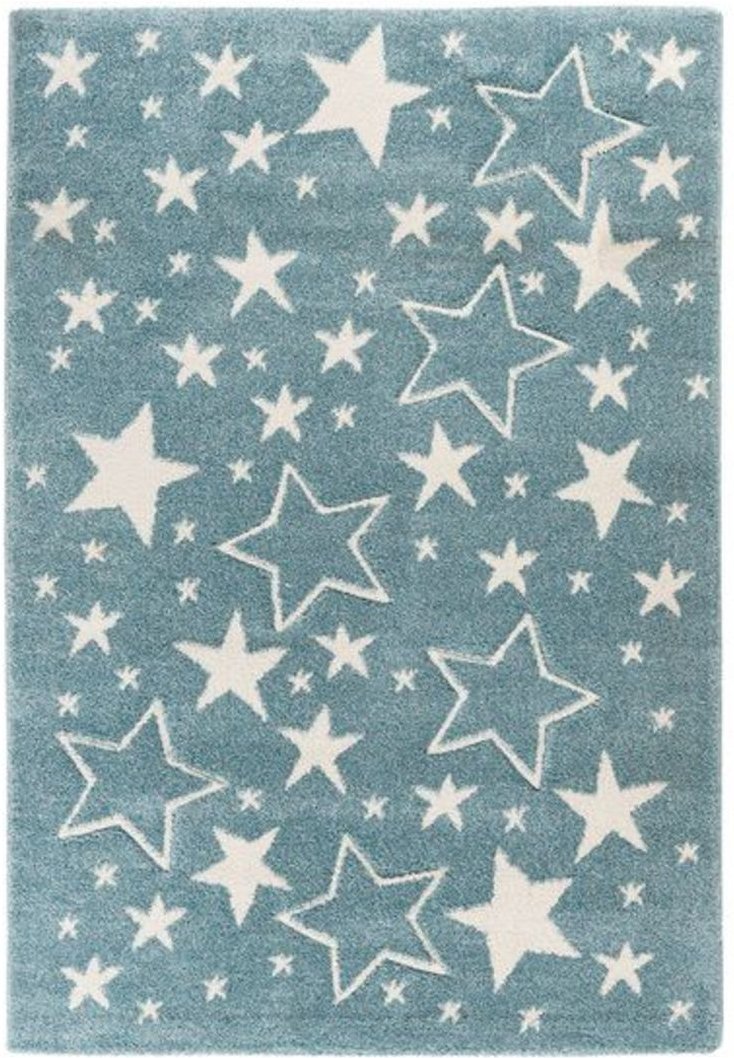 KAYOOM Kinder-Motivteppich (Sterne blau, 80cm x 150cm)