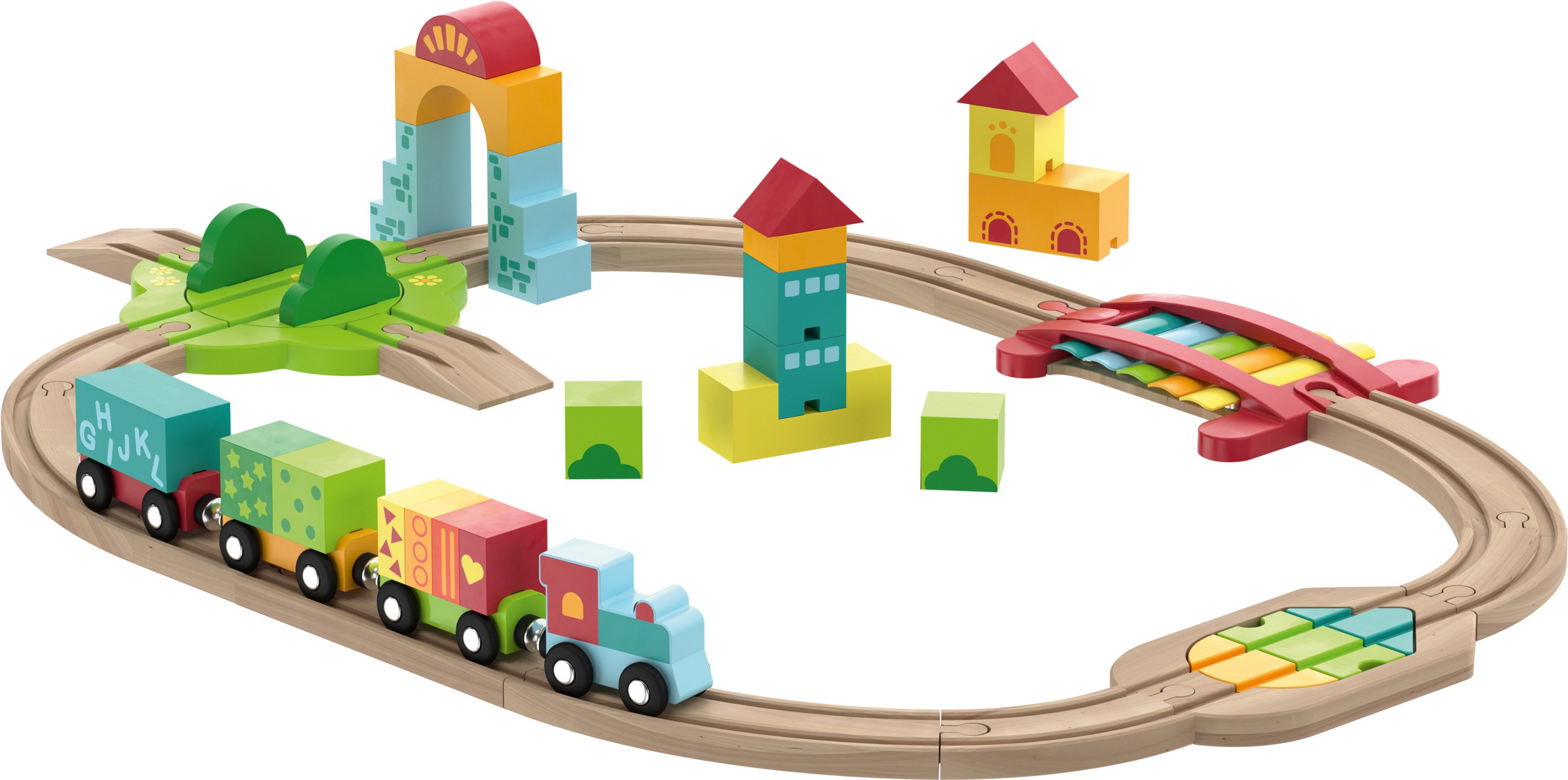 Thumbnail - lupilu® Holz Eisenbahnset »Montessori-Set / Unterwasserwelt« (Montessori)