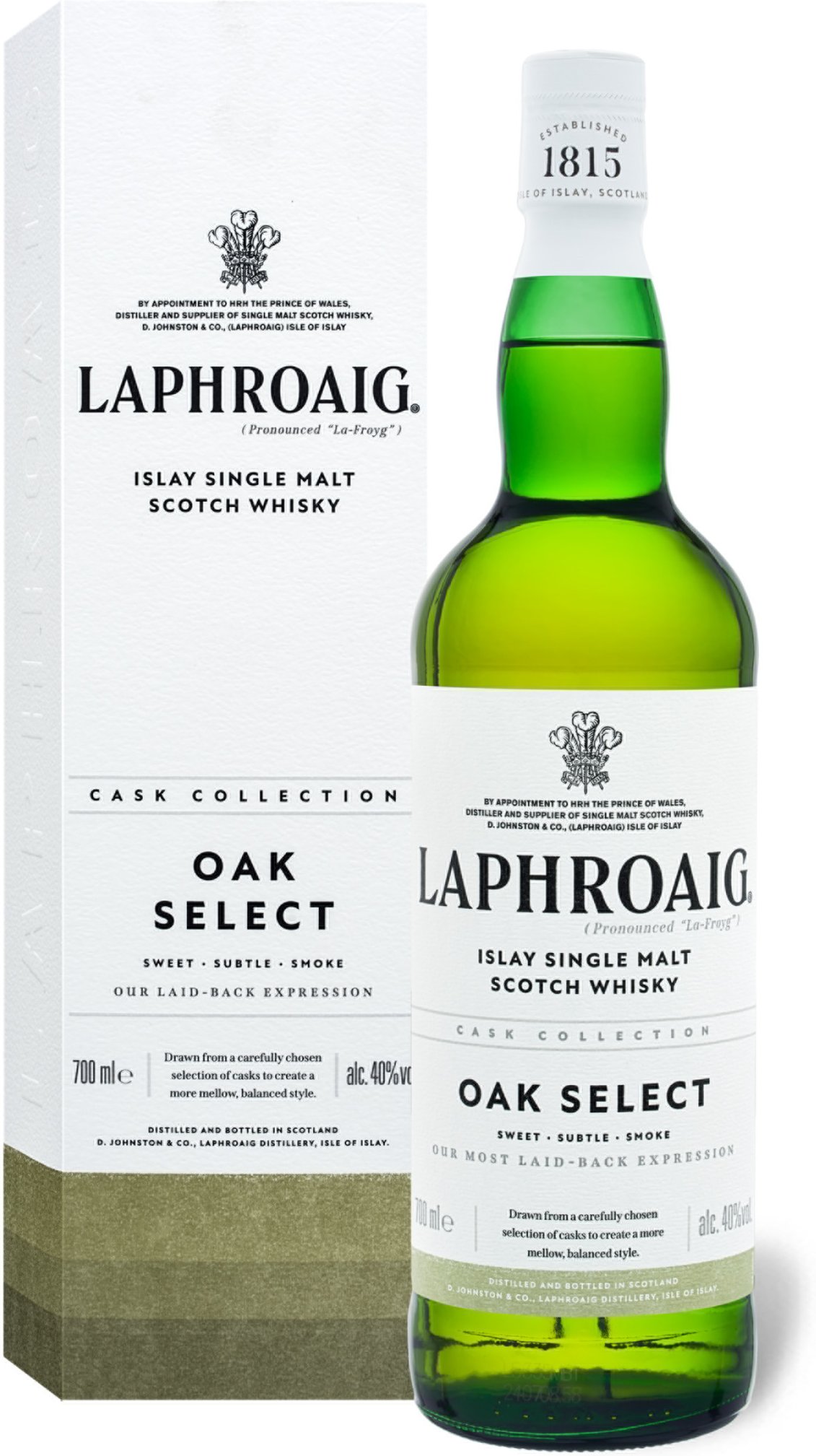 Laphroaig Oak Select Islay Single Malt Scotch Whisky mit Geschenkbox 40% Vol