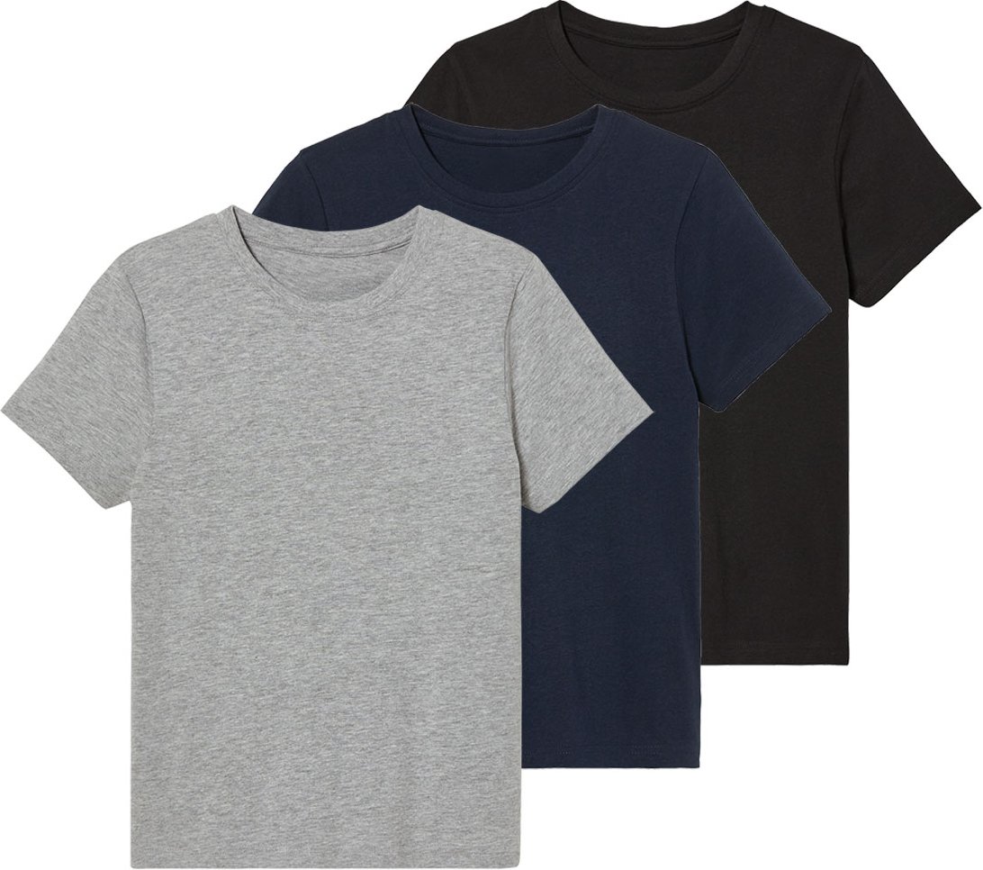 pepperts!® Kinder  Jungen T-Shirt 3er Set (146/152, schwarz/grau/navy)