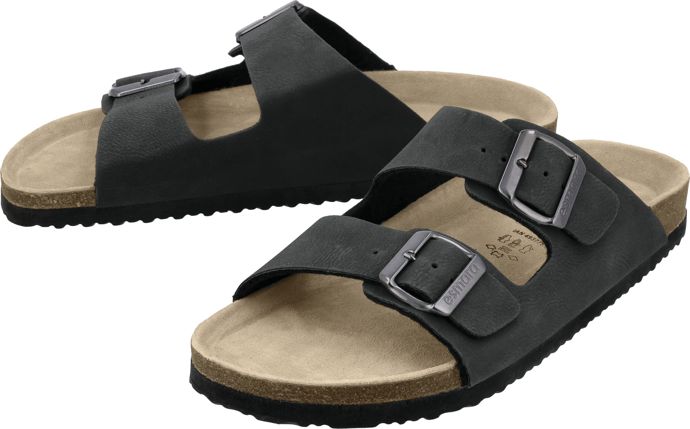 esmara® Herren Pantolette Tieffußbett (Schwarz, 44)