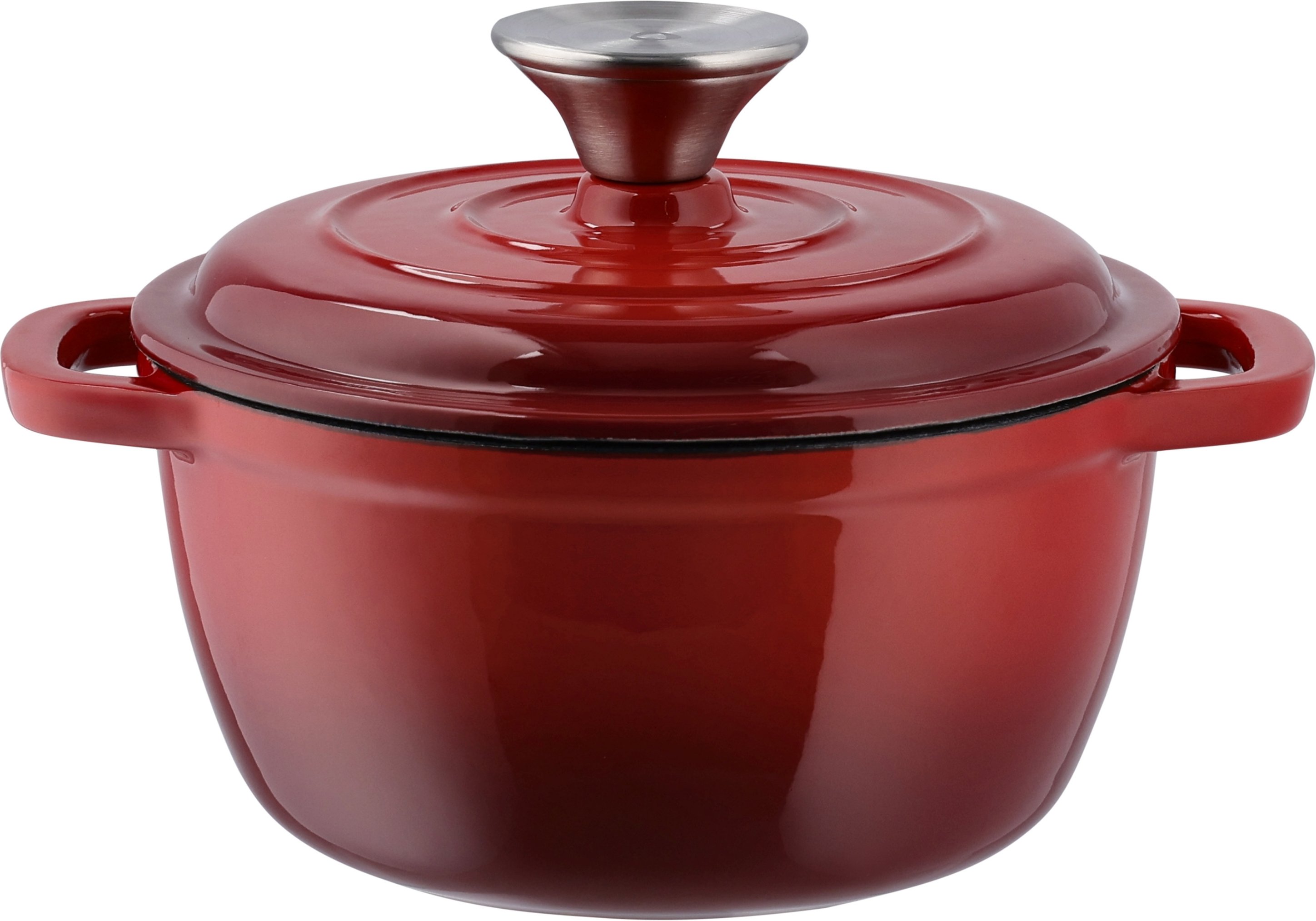 SILVERCREST® Premium-Gusseisentopf, mit Drop-System 16 cm / 1,3 Liter (Rot)