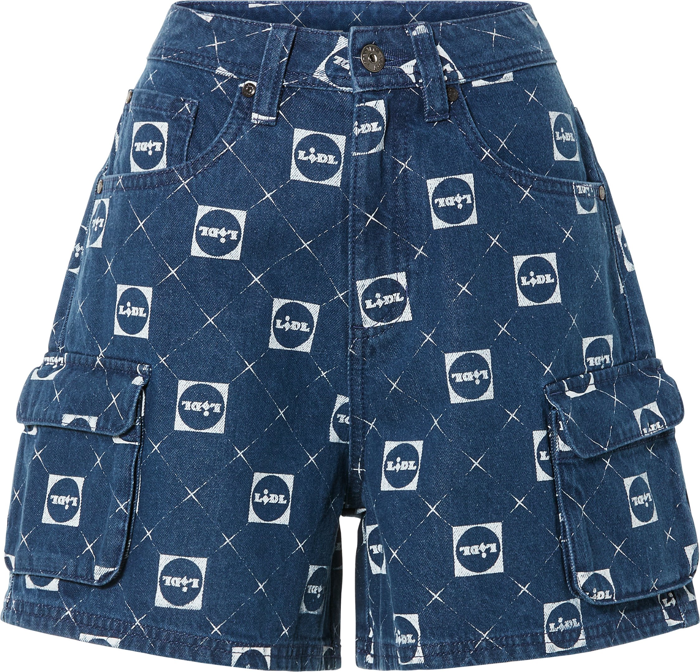Thumbnail - esmara® Damen Jeansshorts High Waist (38, Muster blau)