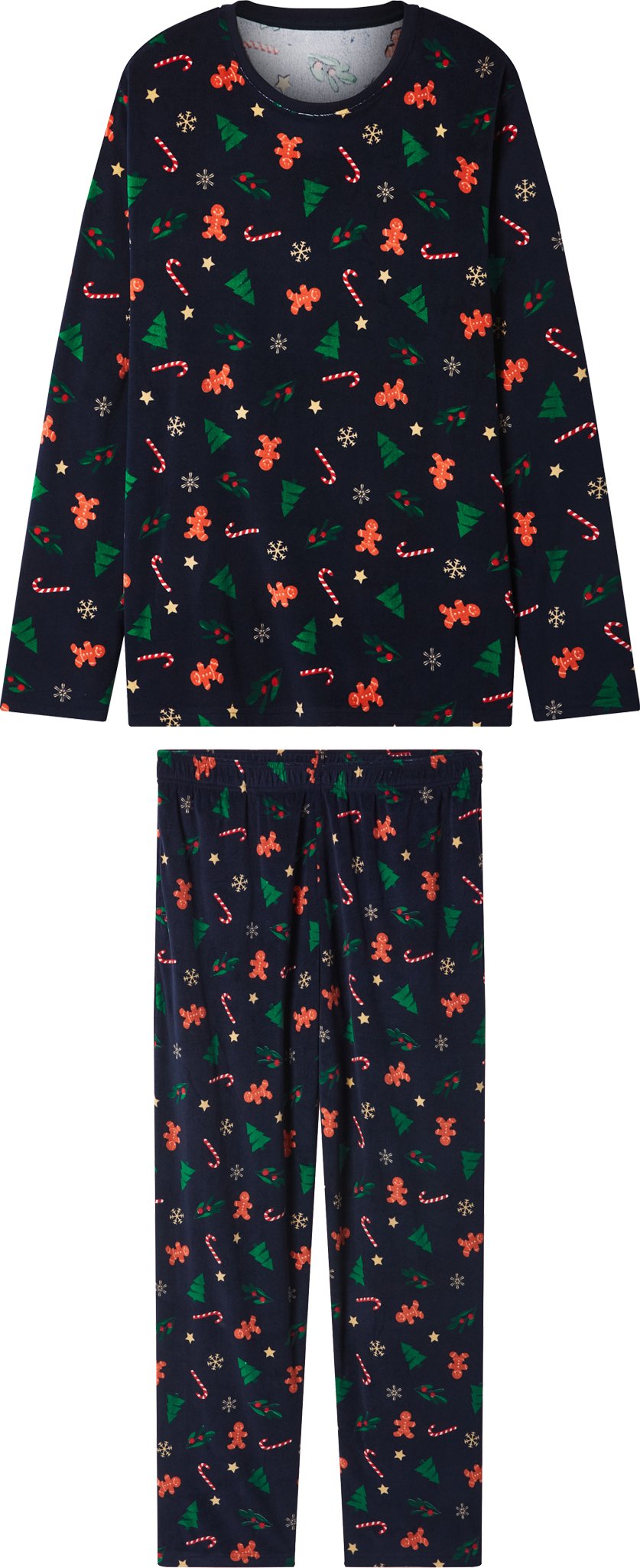 esmara Men Herren Velours-Pyjama (Navy, M (48/50))