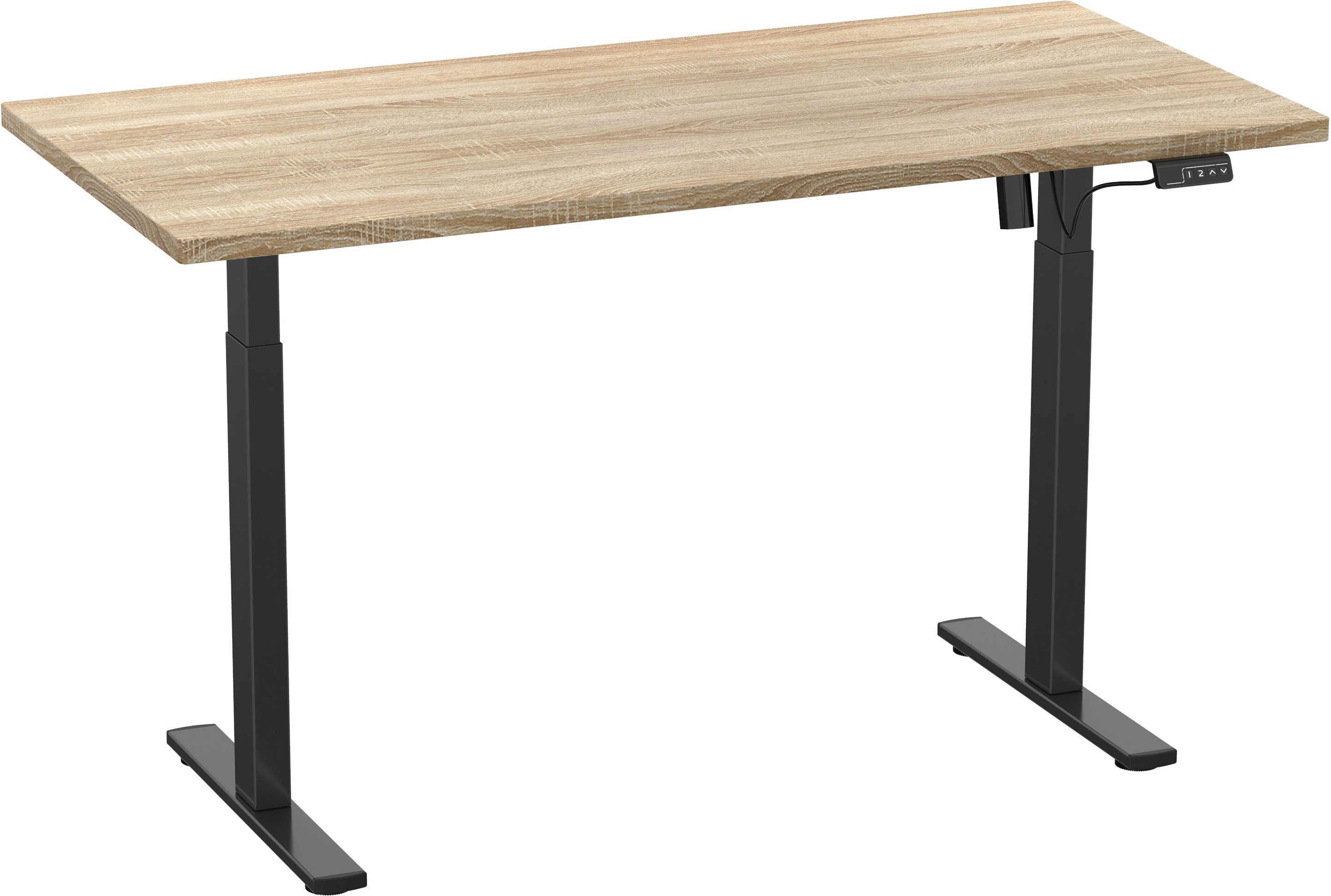VCM Schreibtisch E-Lona (Sonoma-Eiche/schwarz, 140 x 80 cm)