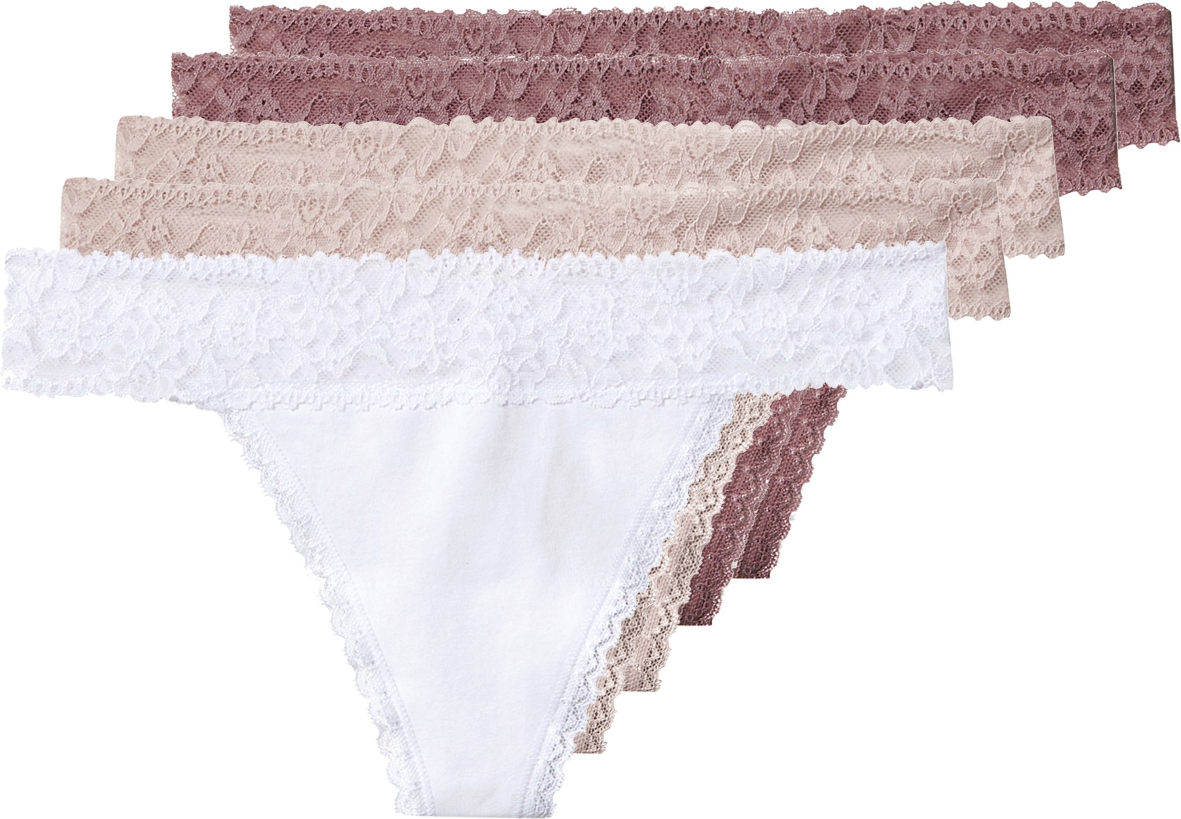 Thumbnail - esmara® Damen String, 5 Stück (Pink/Weiß, M(40/42))