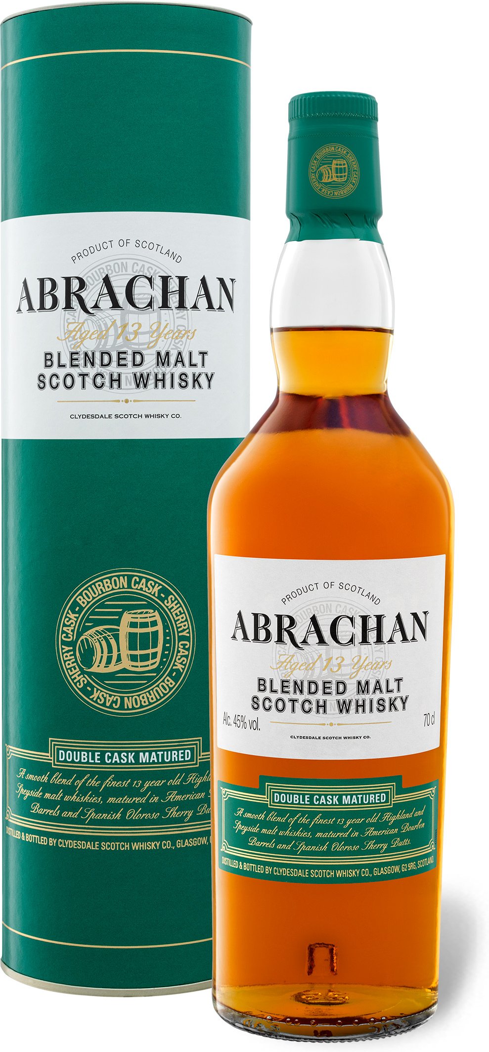 Abrachan Double Cask Matured Blended Malt Scotch Whisky 13 Jahre mit Geschenkbox 45% Vol