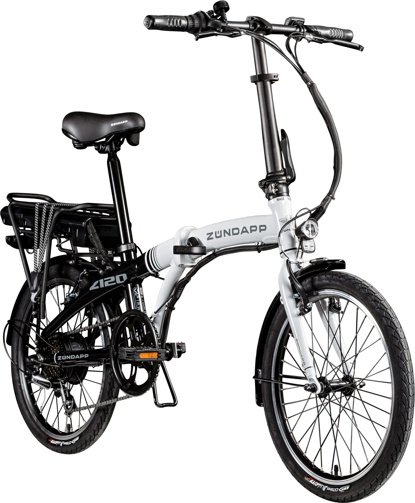 Thumbnail - Zündapp E-Bike Faltrad »Z120«, 20 Zoll (Schwarz/Weiss)""