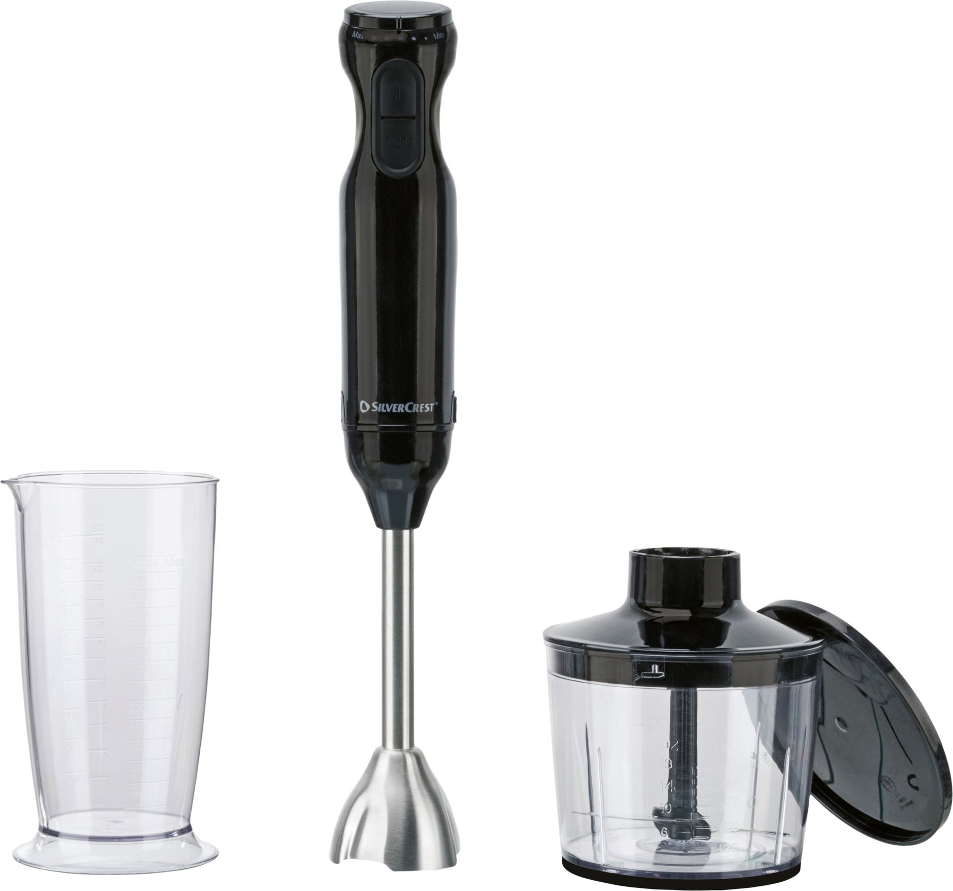 SILVERCREST® Stabmixer Set Kunststoff 4-tlg. SSMS 600 G7 (Schwarz)