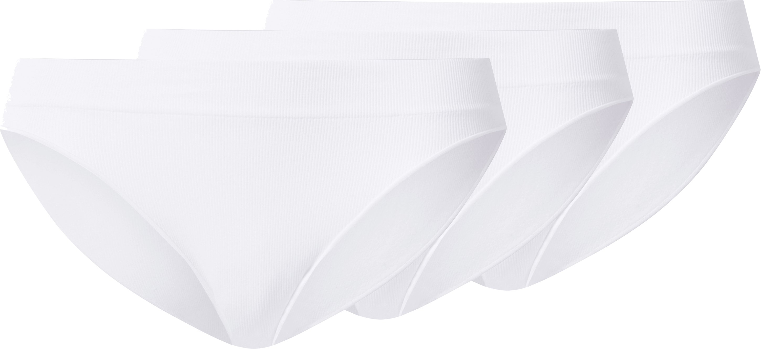 esmara® Damen Slip Rippe seamless, 3 Stück (Weiß, M(40/42))