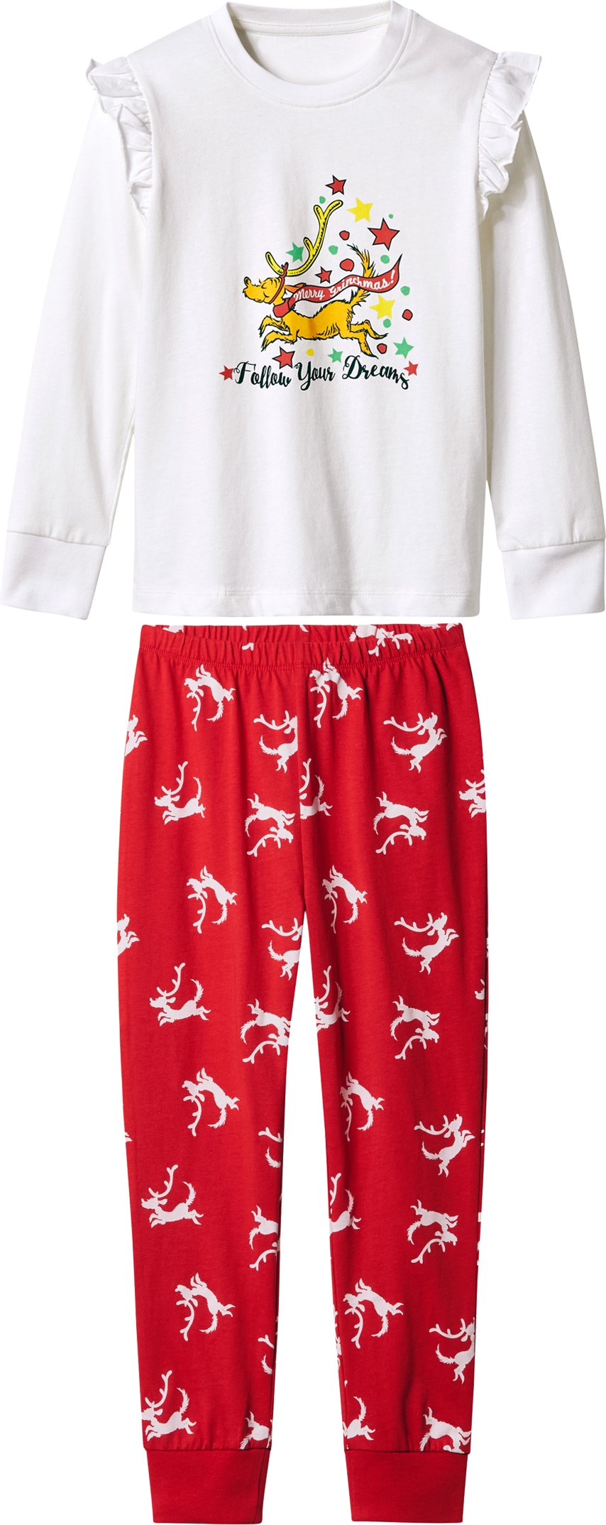 Kinder Pyjama (weiß/rot, 110/116)